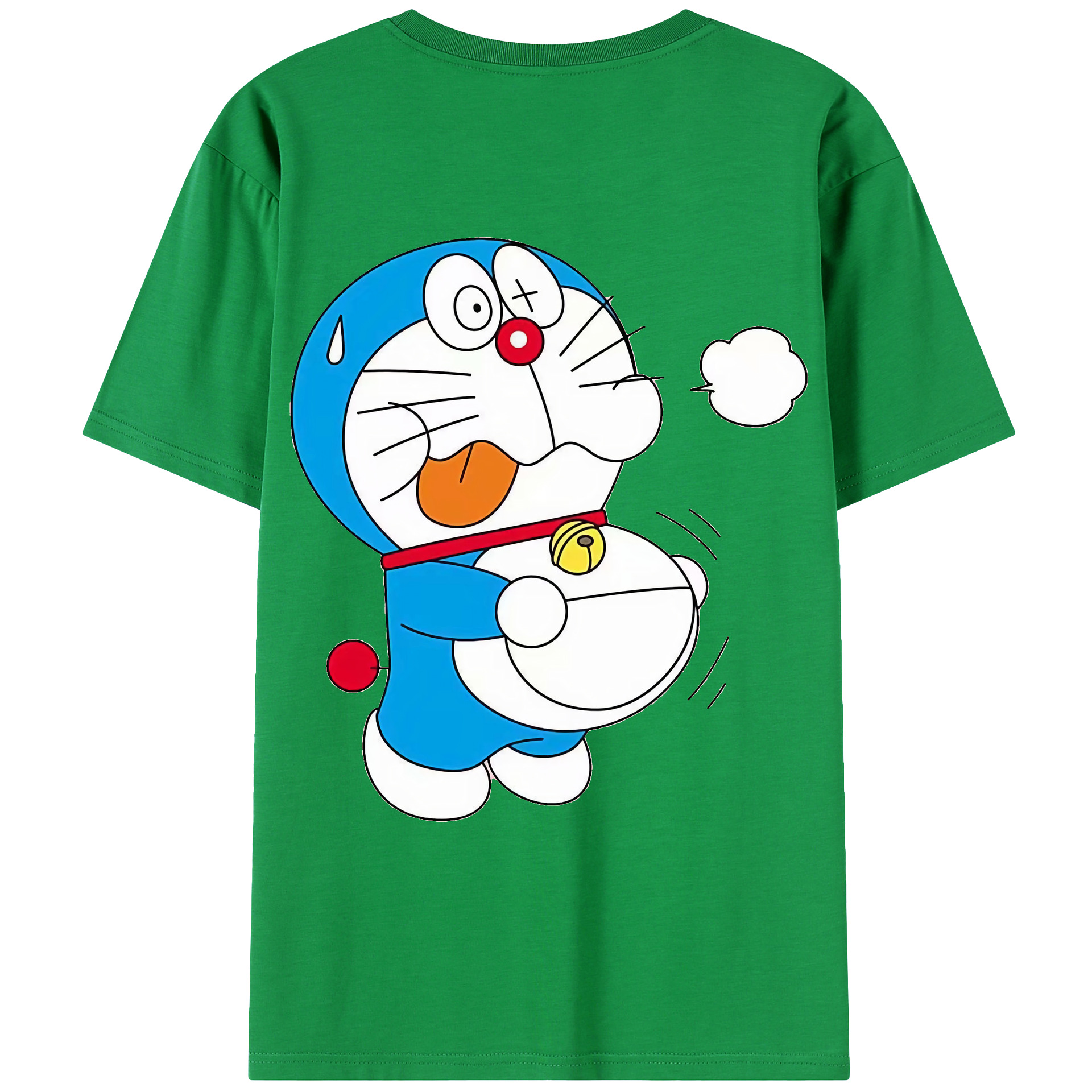 （画像用） ドラえもん Doraemon 綿100％ メンズ半袖Tシャツ（バックプリント） 通気性