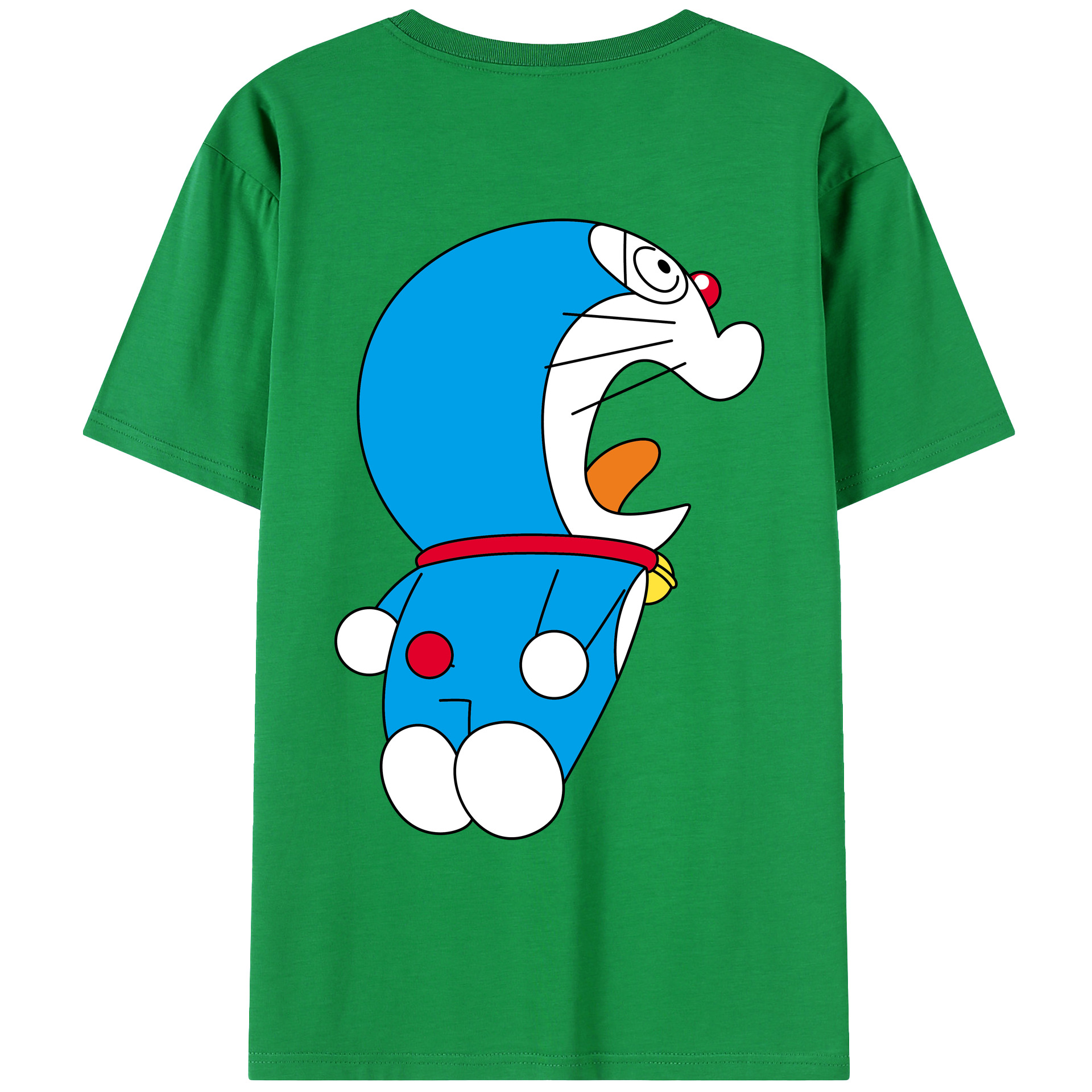 （画像用） ドラえもん Doraemon 綿100％ メンズ半袖Tシャツ（バックプリント） 通気性