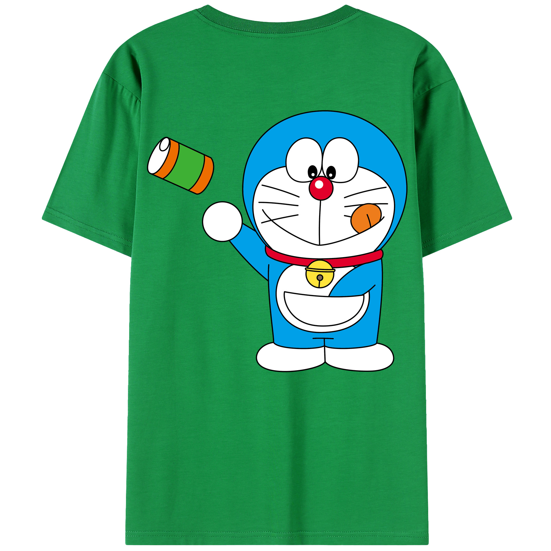 （画像用） ドラえもん Doraemon 綿100％ メンズ半袖Tシャツ（バックプリント） 通気性