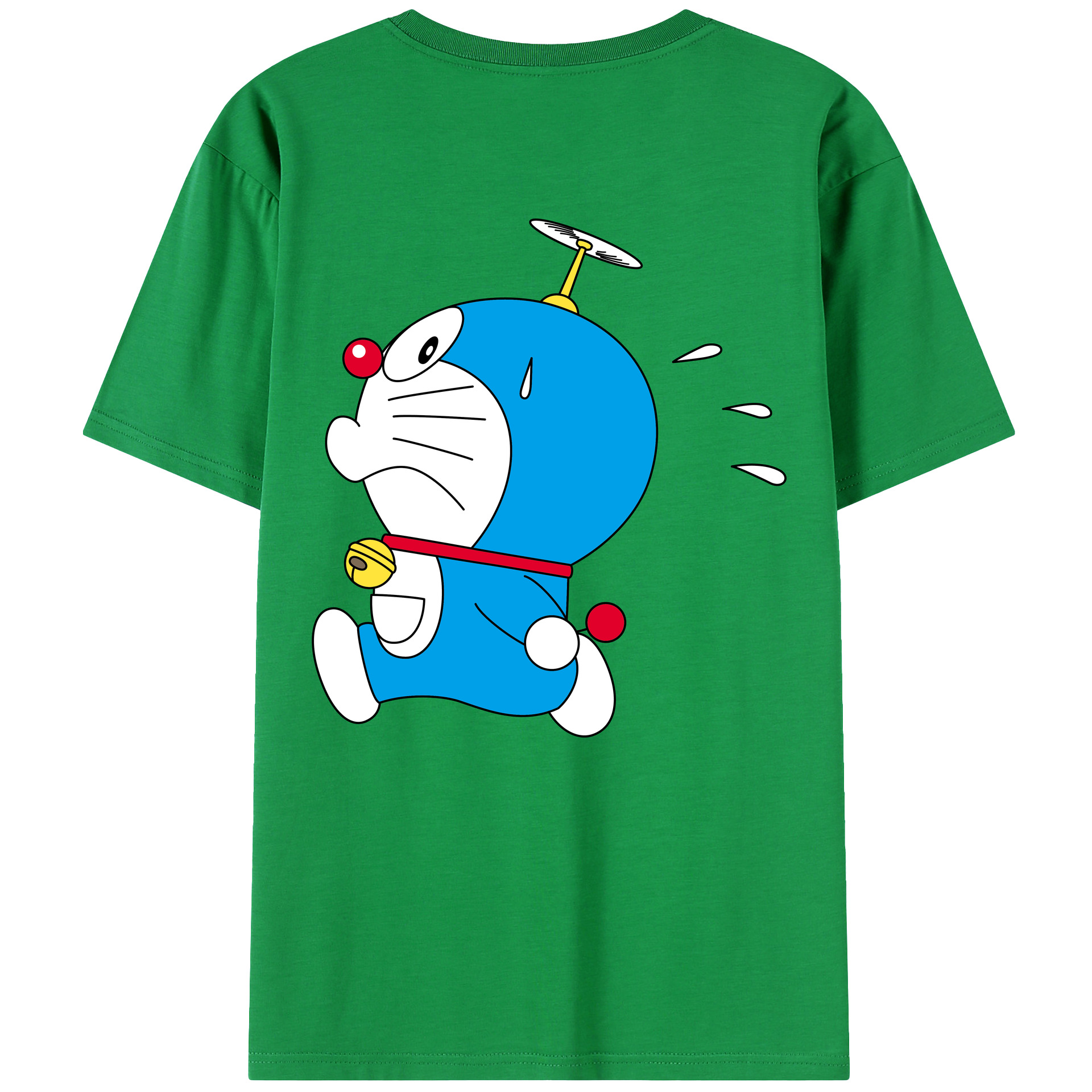 （画像用） ドラえもん Doraemon 綿100％ メンズ半袖Tシャツ（バックプリント） 通気性