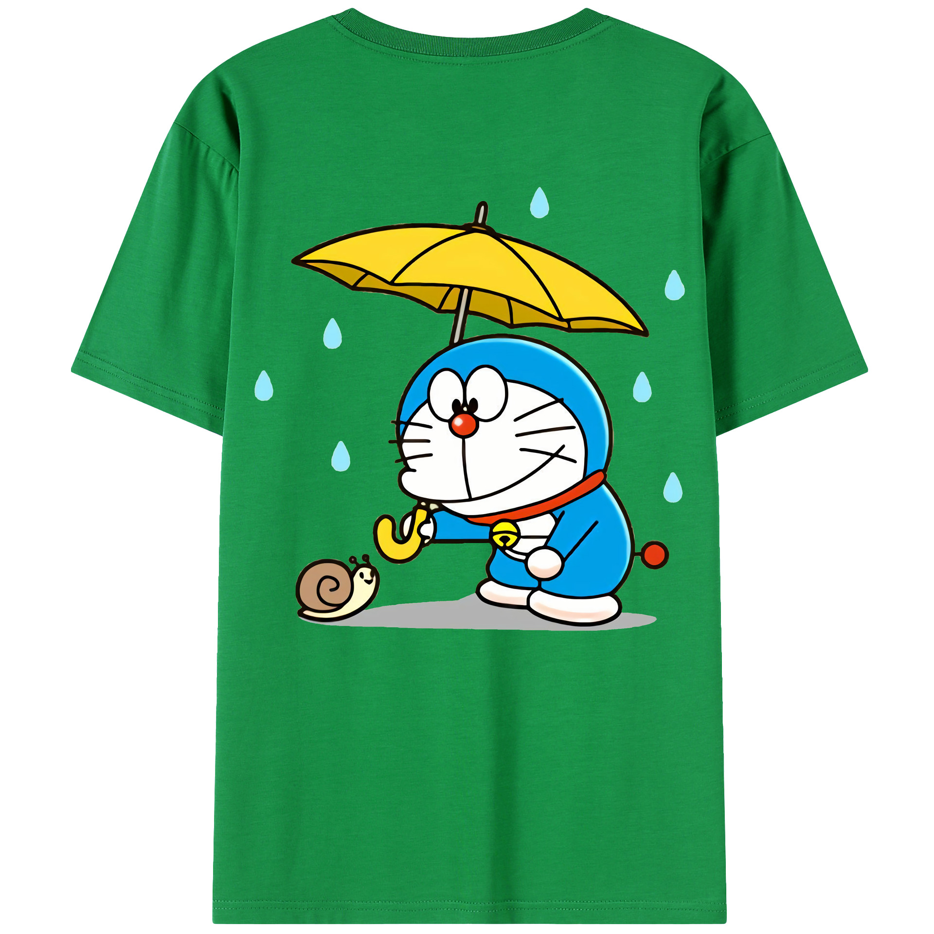 （画像用） ドラえもん Doraemon 綿100％ メンズ半袖Tシャツ（バックプリント） 通気性