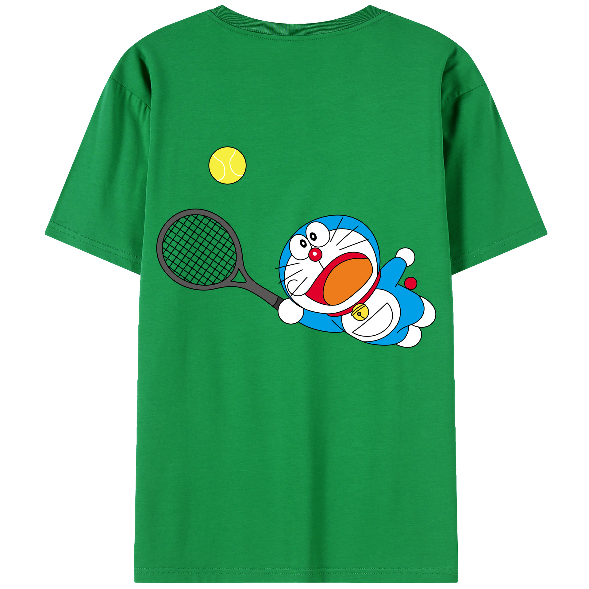 （画像用） ドラえもん Doraemon 綿100％ メンズ半袖Tシャツ（バックプリント） 通気性