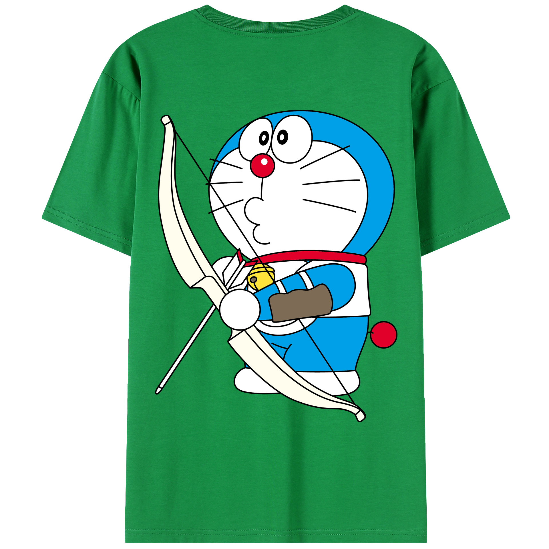 （画像用） ドラえもん Doraemon 綿100％ メンズ半袖Tシャツ（バックプリント） 通気性