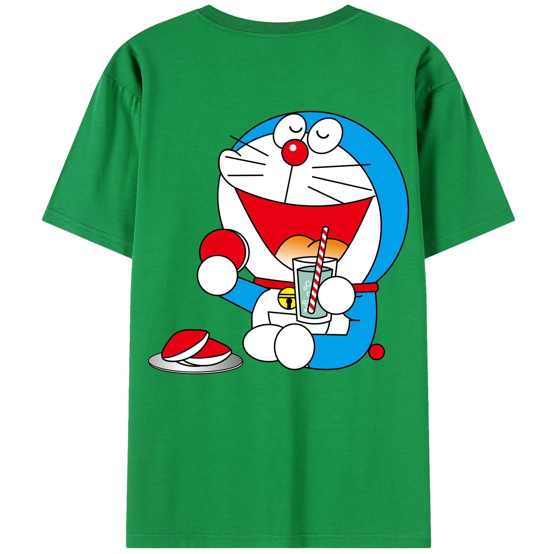 （画像用） ドラえもん Doraemon 綿100％ メンズ半袖Tシャツ（バックプリント） 通気性