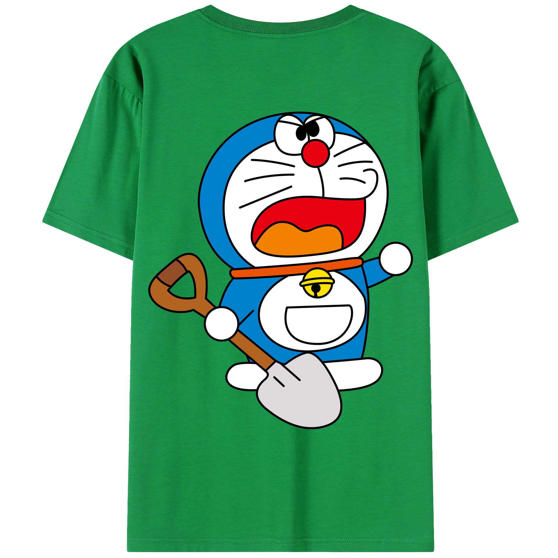（画像用） ドラえもん Doraemon 綿100％ メンズ半袖Tシャツ（バックプリント） 通気性