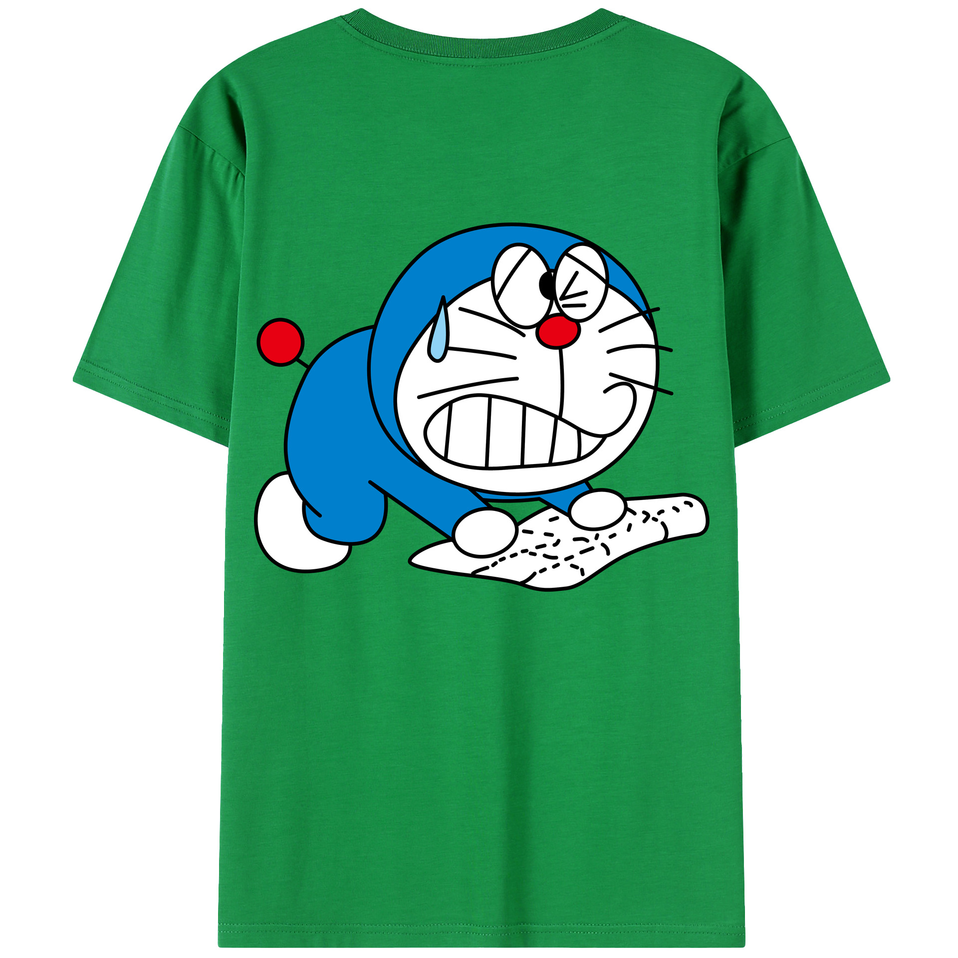 （画像用） ドラえもん Doraemon 綿100％ メンズ半袖Tシャツ（バックプリント） 通気性