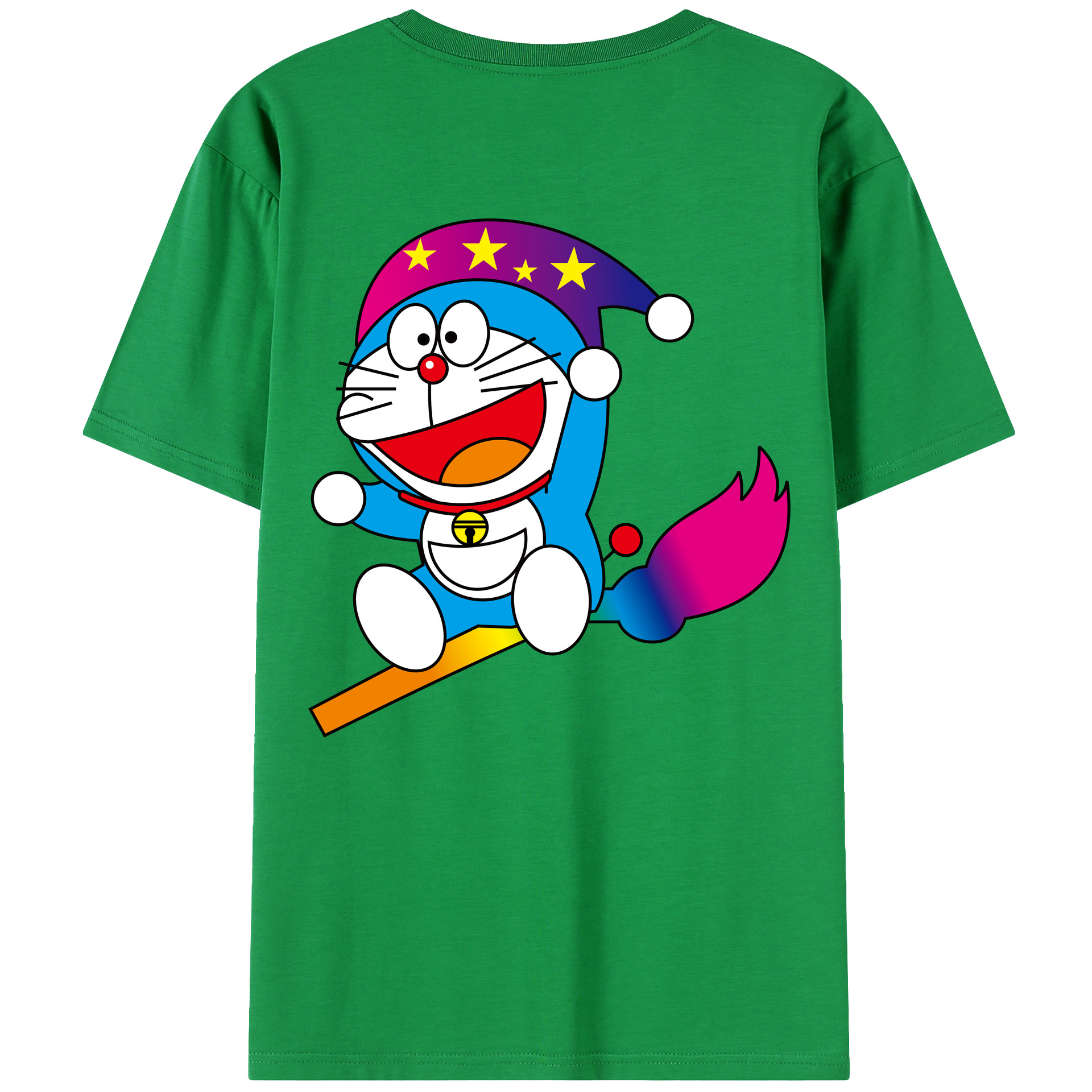 （画像用） ドラえもん Doraemon 綿100％ メンズ半袖Tシャツ（バックプリント） 通気性