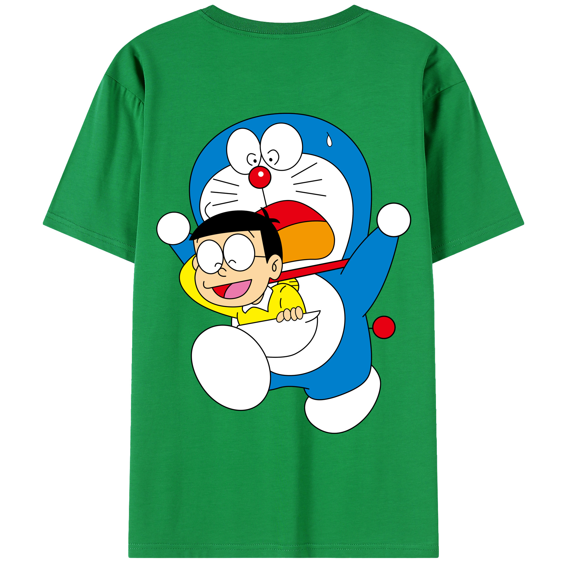 （画像用） ドラえもん Doraemon 綿100％ メンズ半袖Tシャツ（バックプリント） 通気性