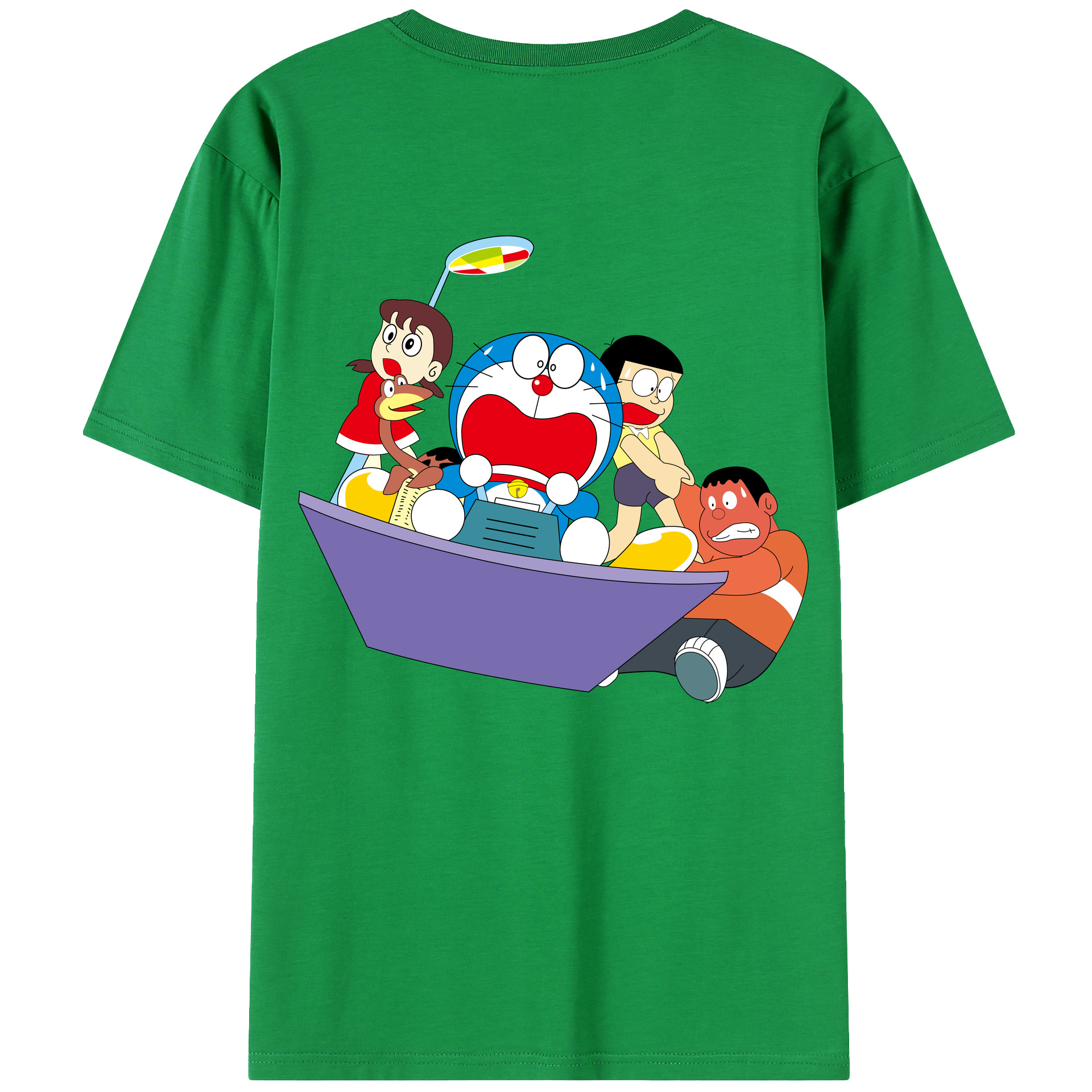 （画像用） ドラえもん Doraemon 綿100％ メンズ半袖Tシャツ（バックプリント） 通気性