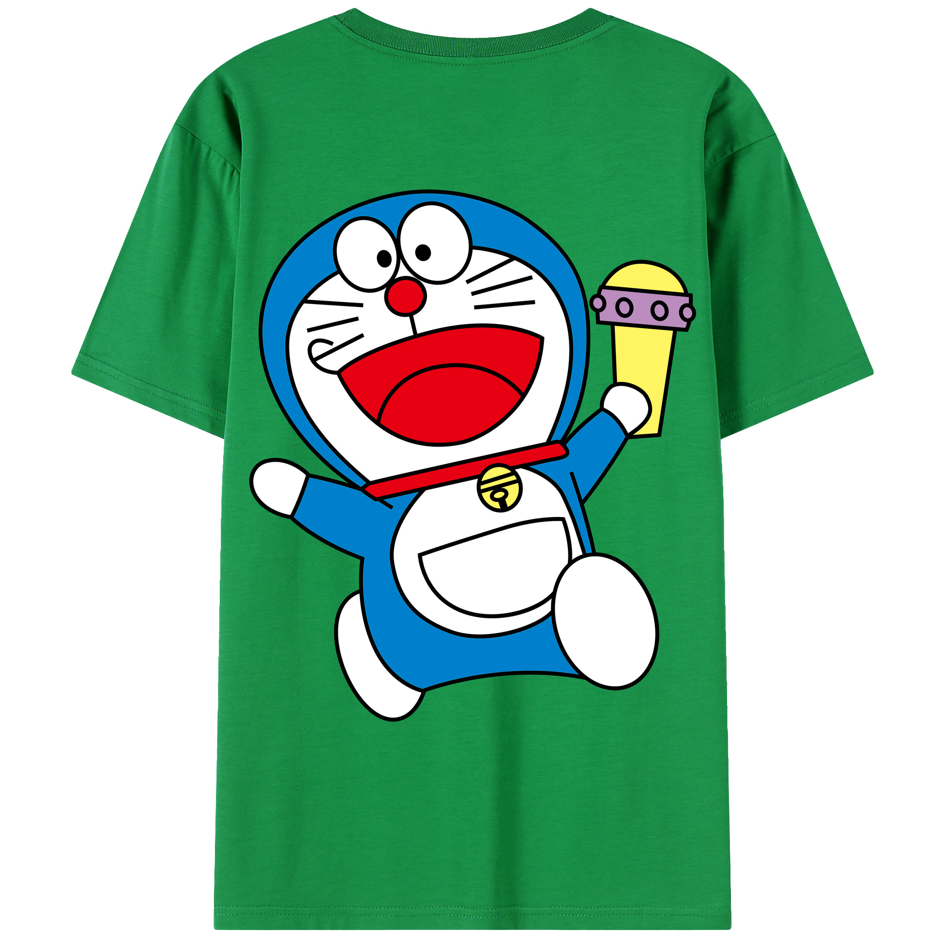 （画像用） ドラえもん Doraemon 綿100％ メンズ半袖Tシャツ（バックプリント） 通気性
