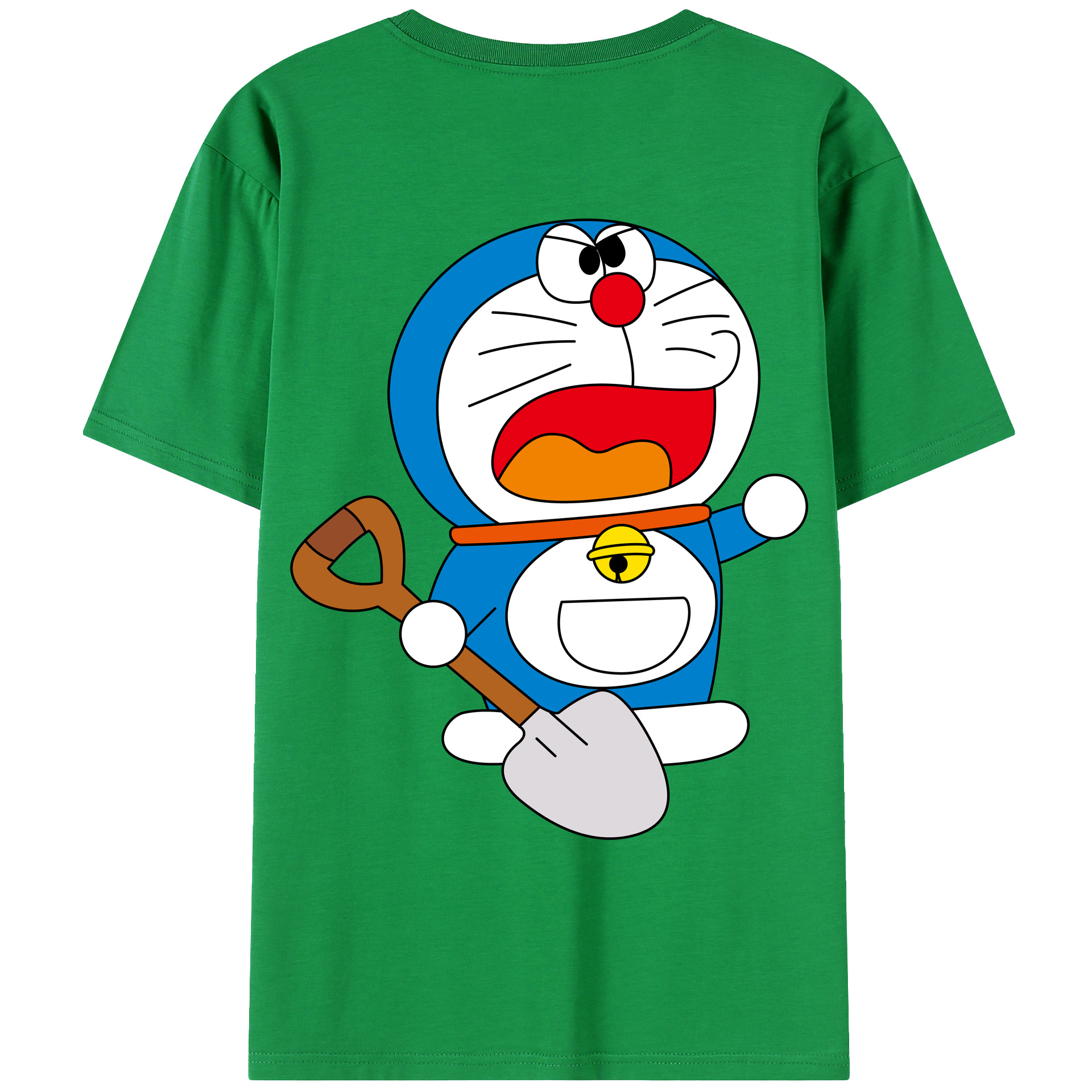 （画像用） ドラえもん Doraemon 綿100％ メンズ半袖Tシャツ（バックプリント） 通気性