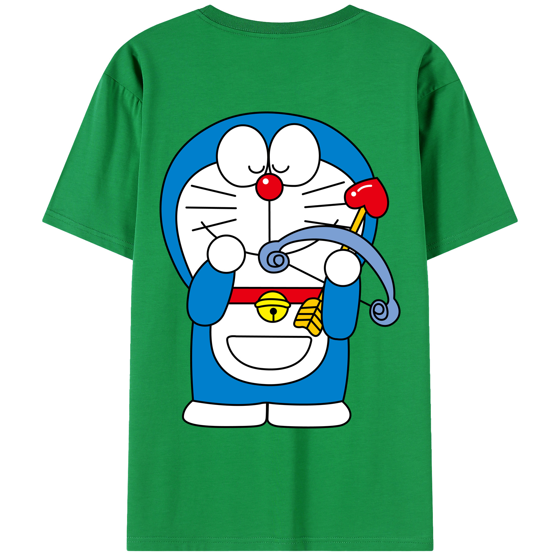 （画像用） ドラえもん Doraemon 綿100％ メンズ半袖Tシャツ（バックプリント） 通気性