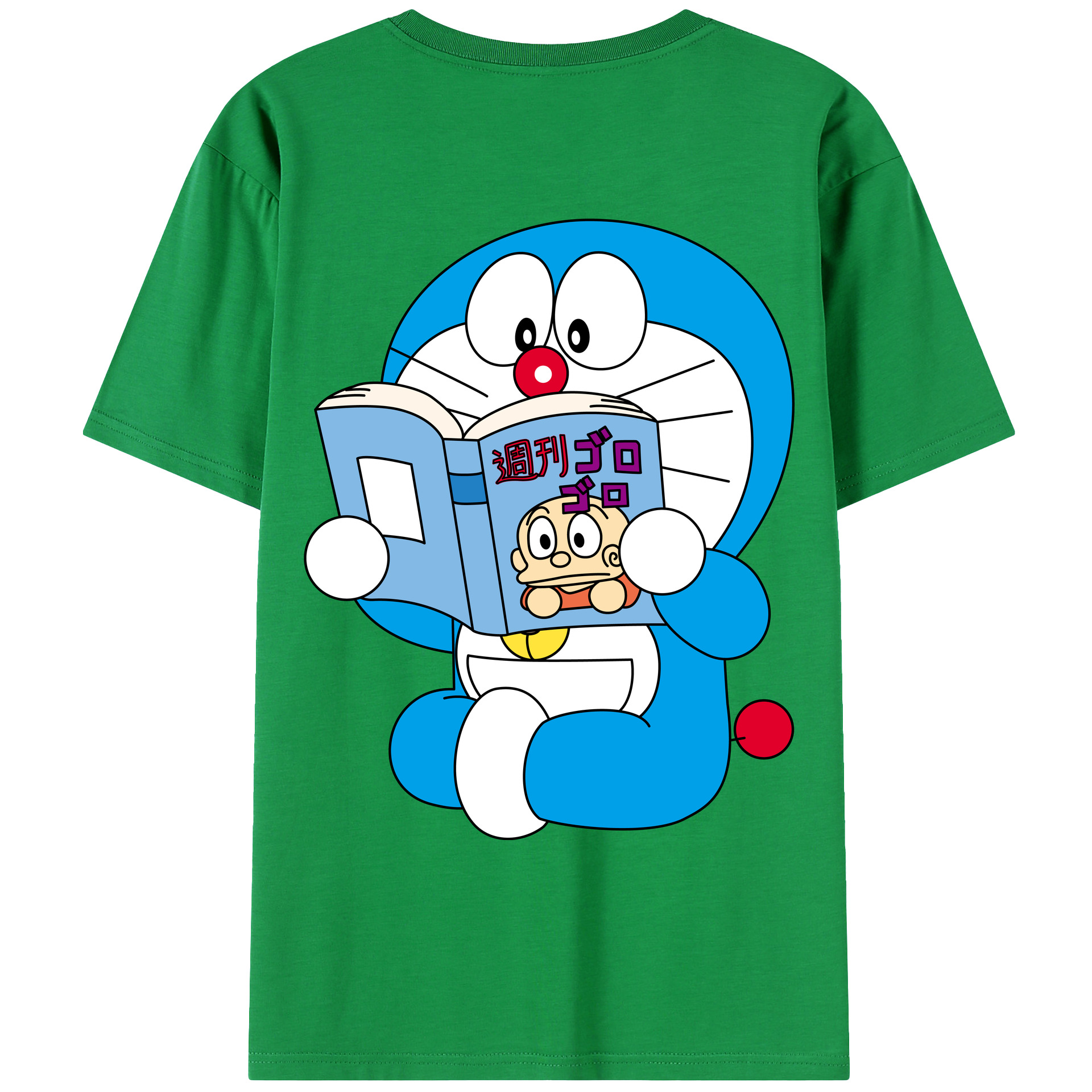 （画像用） ドラえもん Doraemon 綿100％ メンズ半袖Tシャツ（バックプリント） 通気性