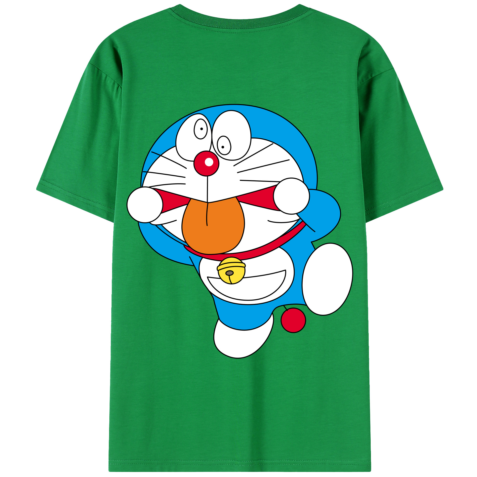 （画像用） ドラえもん Doraemon 綿100％ メンズ半袖Tシャツ（バックプリント） 通気性