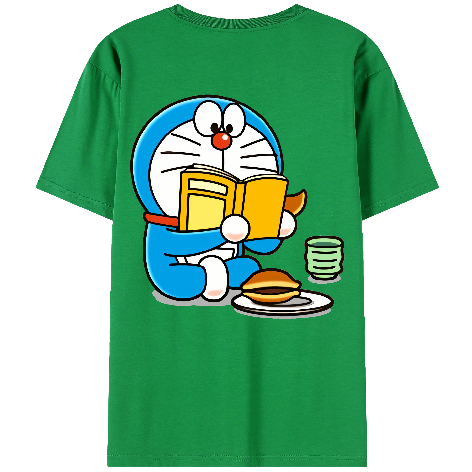 （画像用） ドラえもん Doraemon 綿100％ メンズ半袖Tシャツ（バックプリント） 通気性