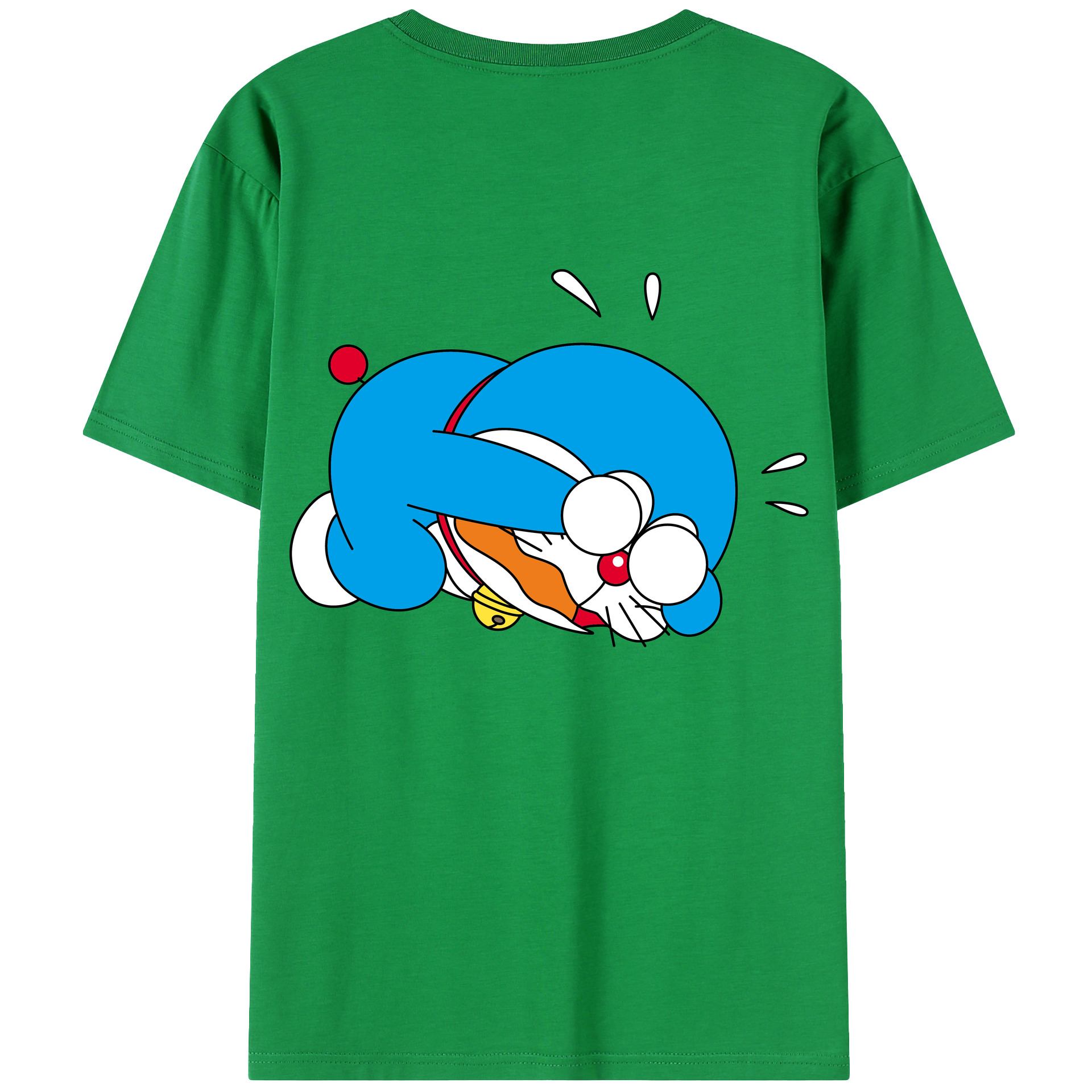 （画像用） ドラえもん Doraemon 綿100％ メンズ半袖Tシャツ（バックプリント） 通気性