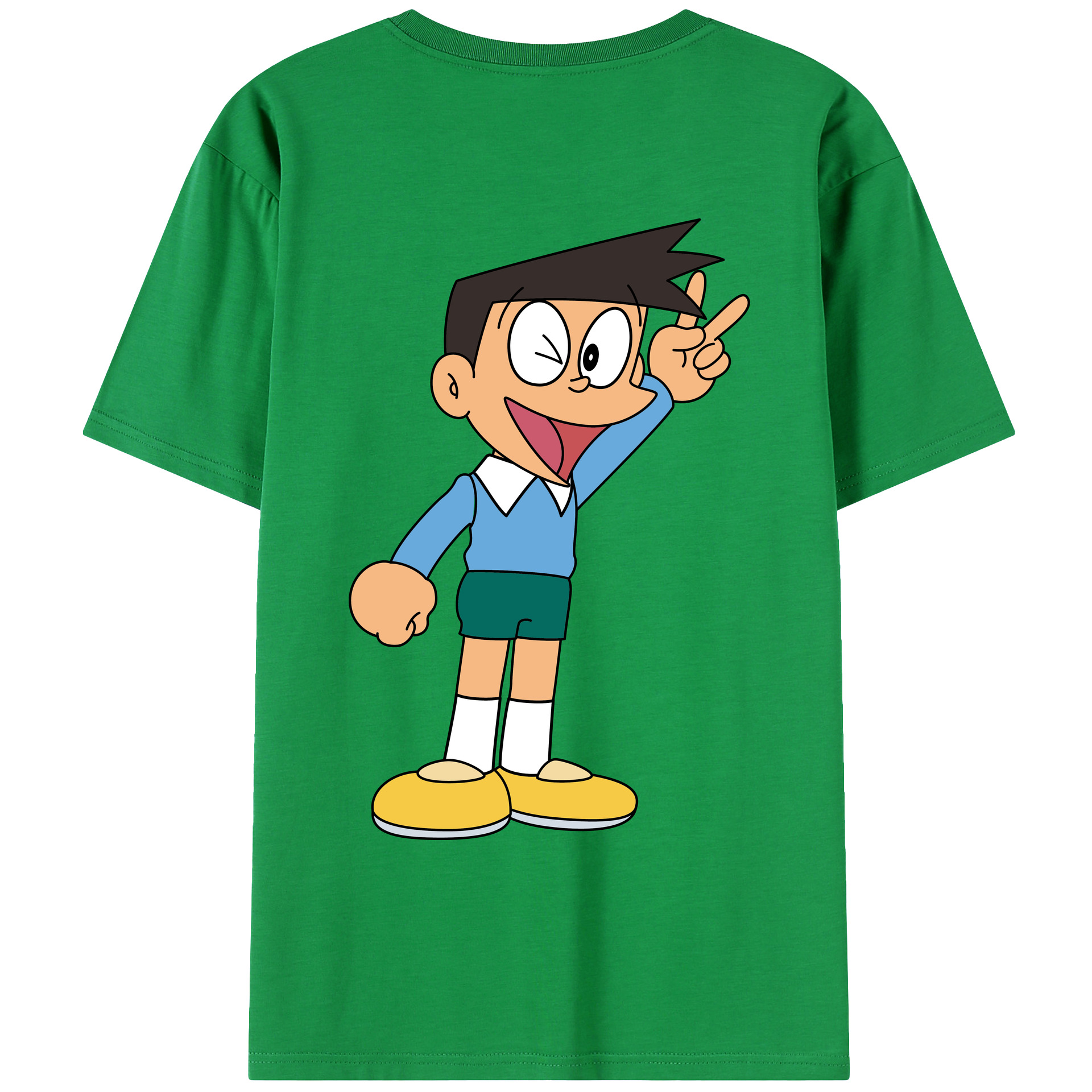 （画像用） ドラえもん 骨川 スネ夫 Doraemon Honekawa Suneo 綿100％ メンズ半袖Tシャツ（バックプリント） 通気性