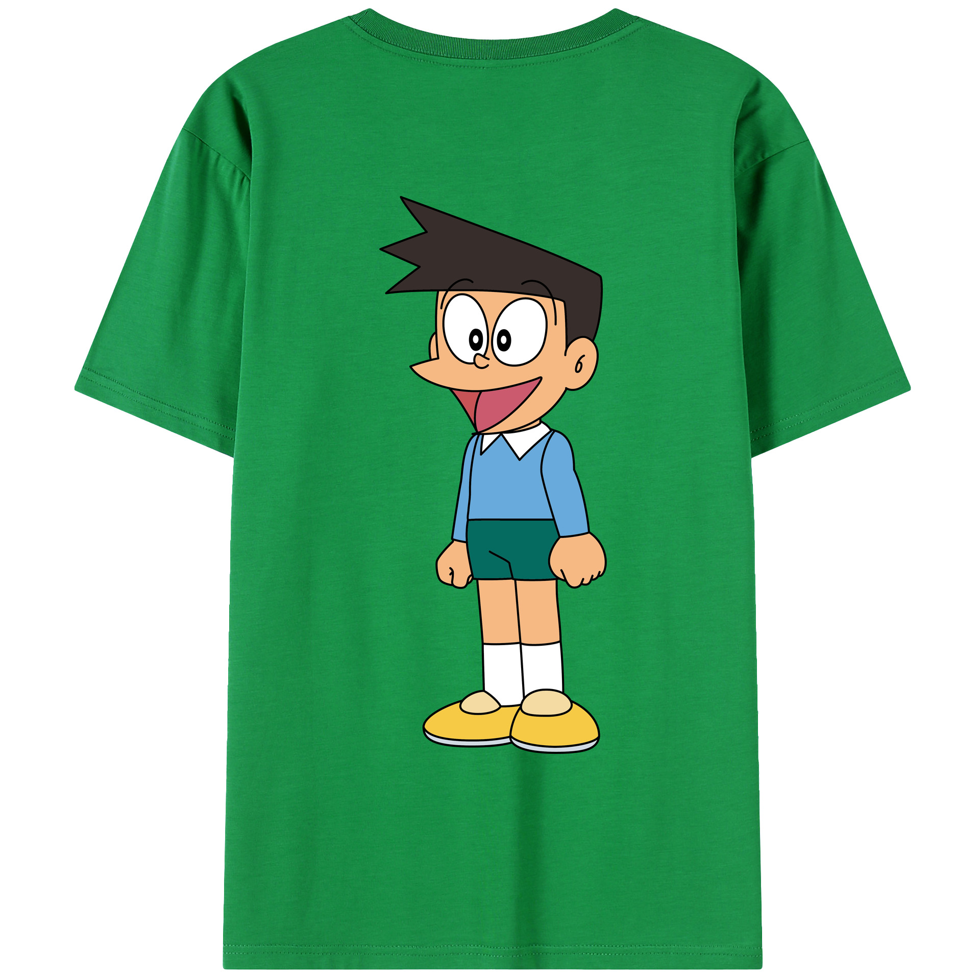 （画像用） ドラえもん 骨川 スネ夫 Doraemon Honekawa Suneo 綿100％ メンズ半袖Tシャツ（バックプリント） 通気性