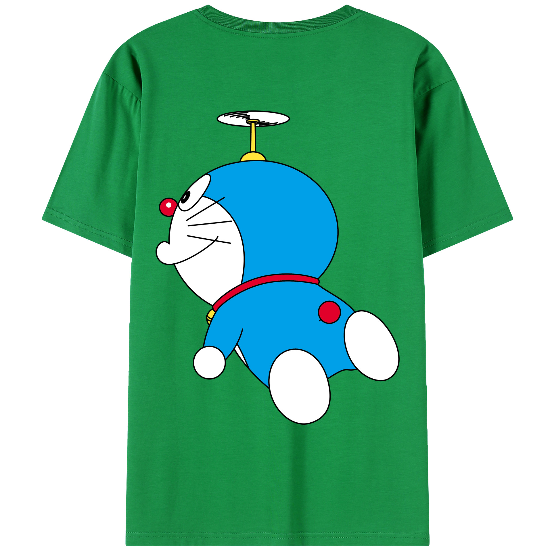 （画像用） ドラえもん Doraemon 綿100％ メンズ半袖Tシャツ（バックプリント） 通気性