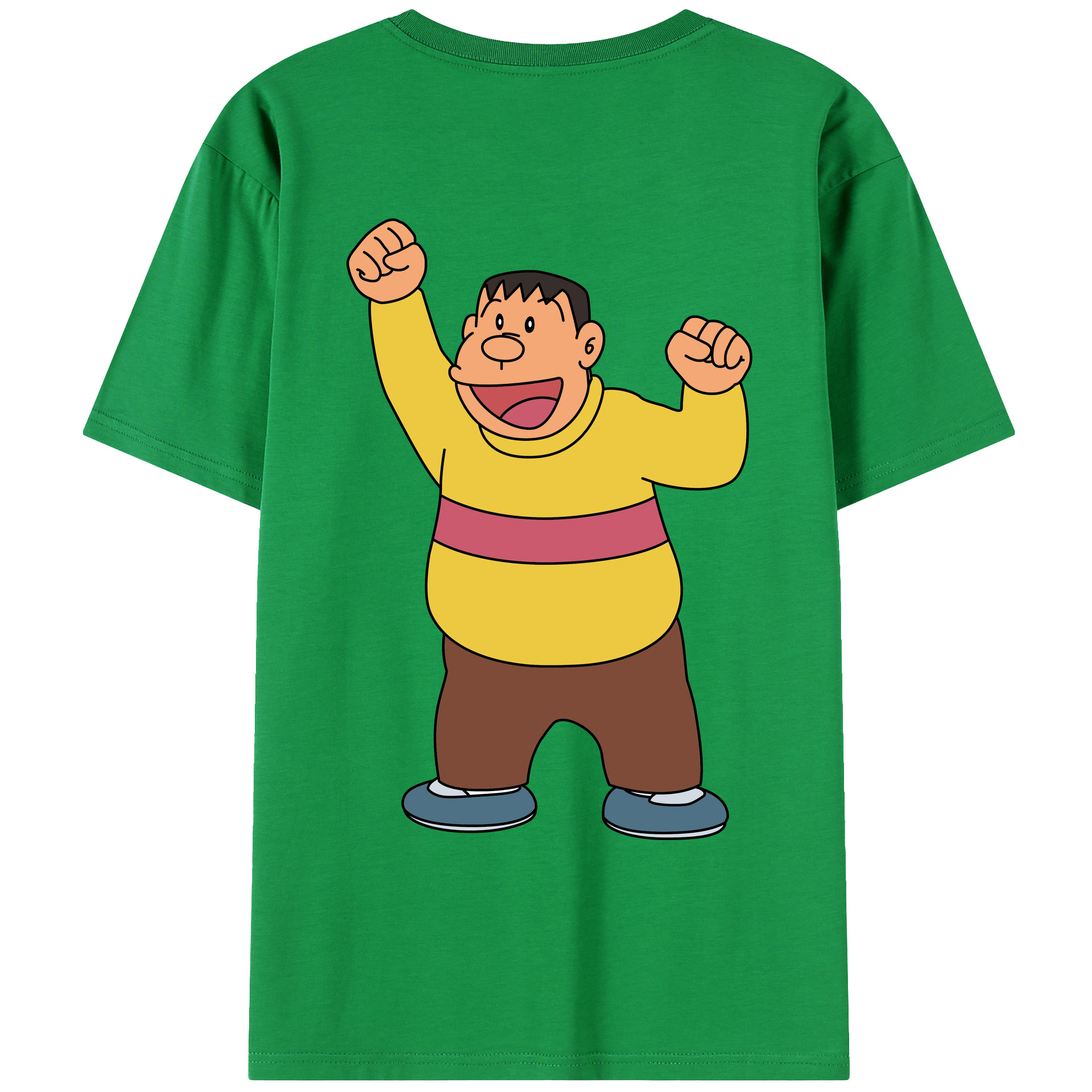 （画像用） ドラえもん 剛田武 Doraemon Gouta Takeshi 綿100％ メンズ半袖Tシャツ（バックプリント） 通気性