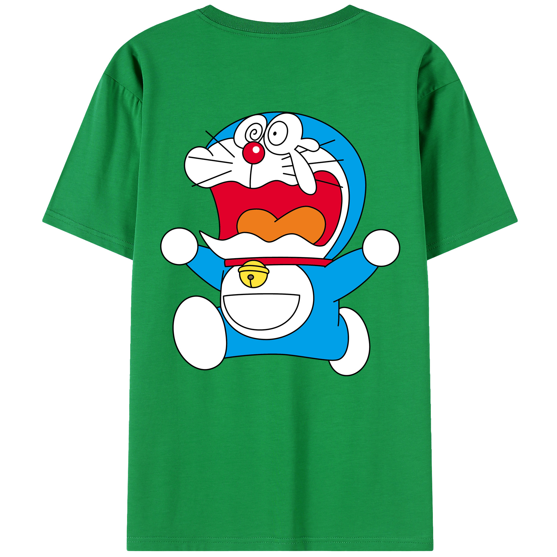 （画像用） ドラえもん Doraemon 綿100％ メンズ半袖Tシャツ（バックプリント） 通気性