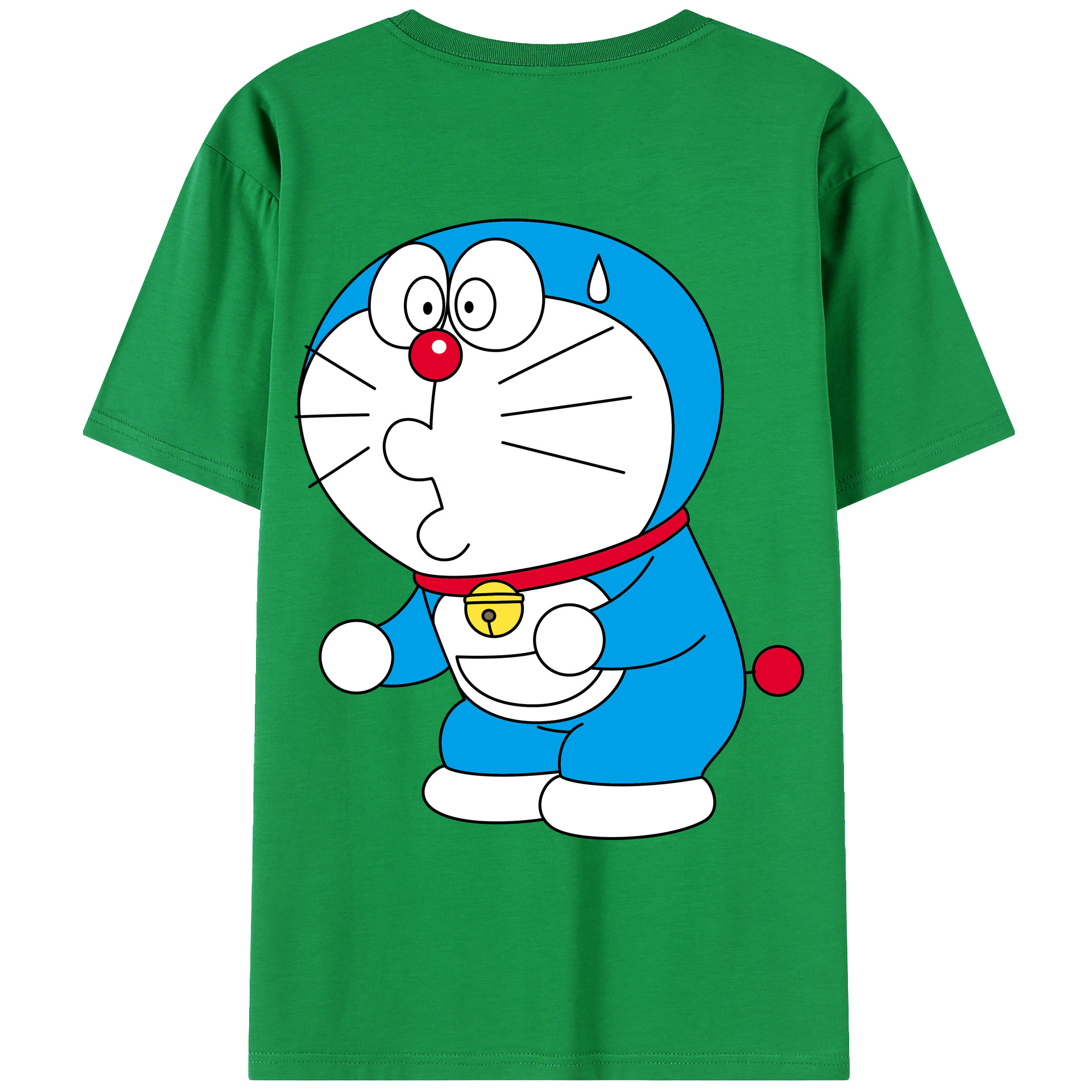（画像用） ドラえもん Doraemon 綿100％ メンズ半袖Tシャツ（バックプリント） 通気性