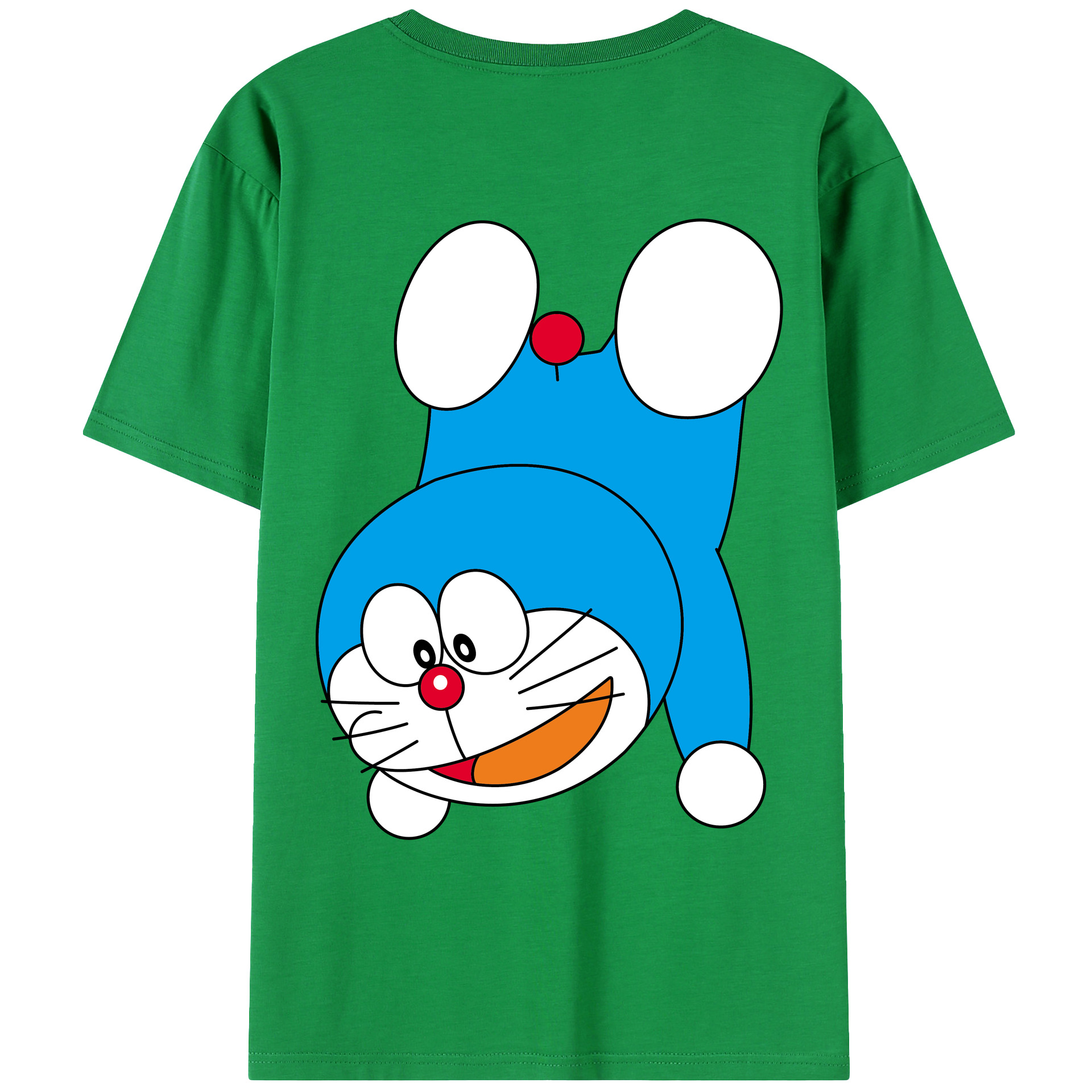 （画像用） ドラえもん Doraemon 綿100％ メンズ半袖Tシャツ（バックプリント） 通気性