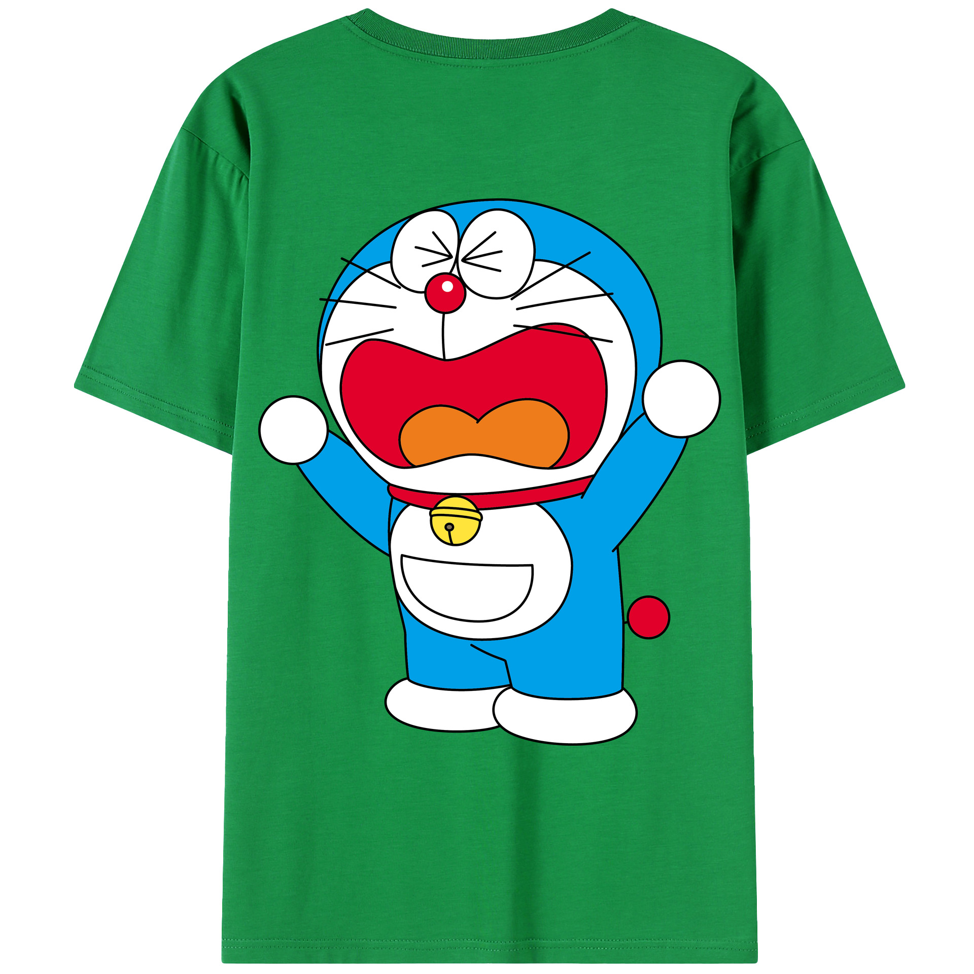 （画像用） ドラえもん Doraemon 綿100％ メンズ半袖Tシャツ（バックプリント） 通気性