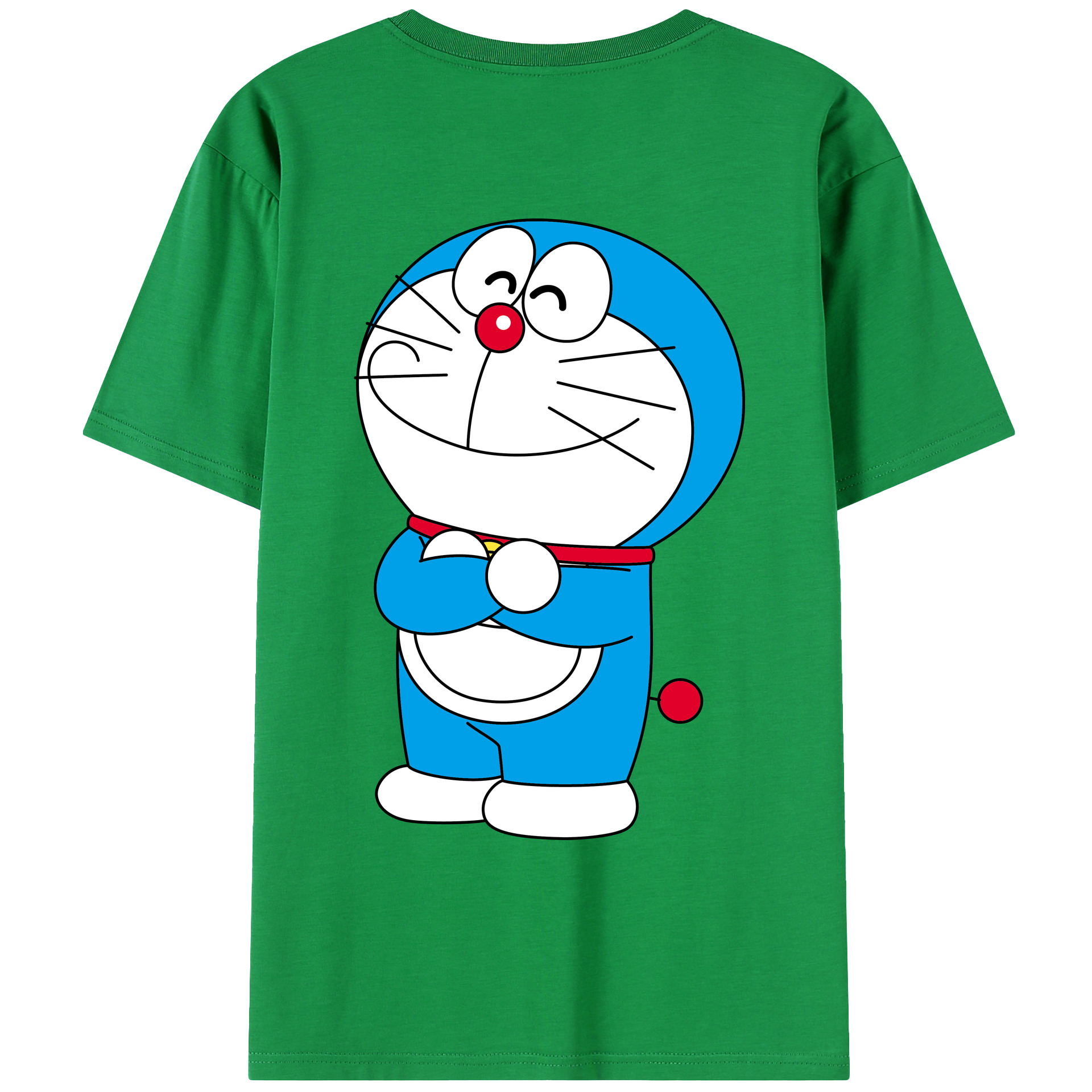 （画像用） ドラえもん Doraemon 綿100％ メンズ半袖Tシャツ（バックプリント） 通気性