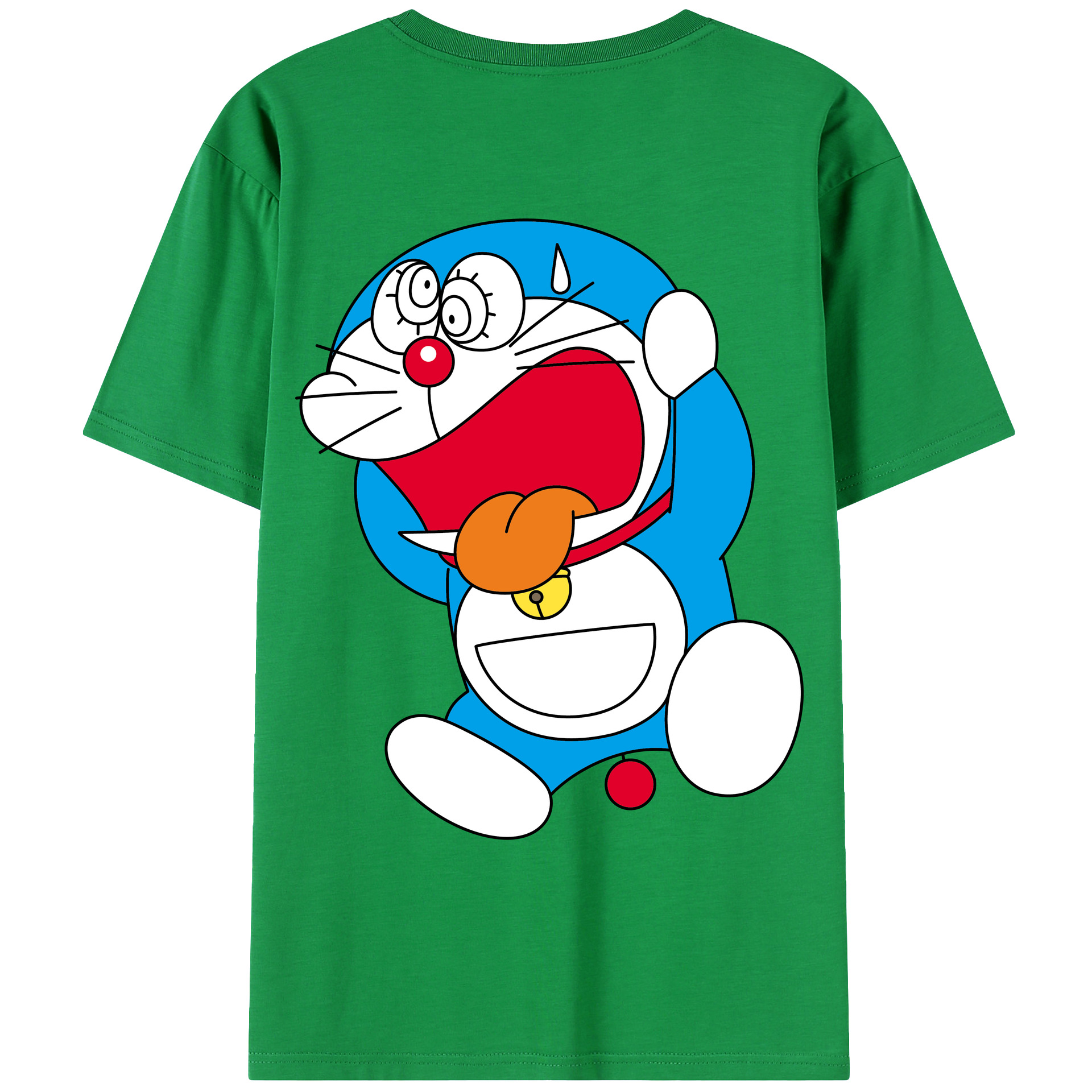 （画像用） ドラえもん Doraemon 綿100％ メンズ半袖Tシャツ（バックプリント） 通気性