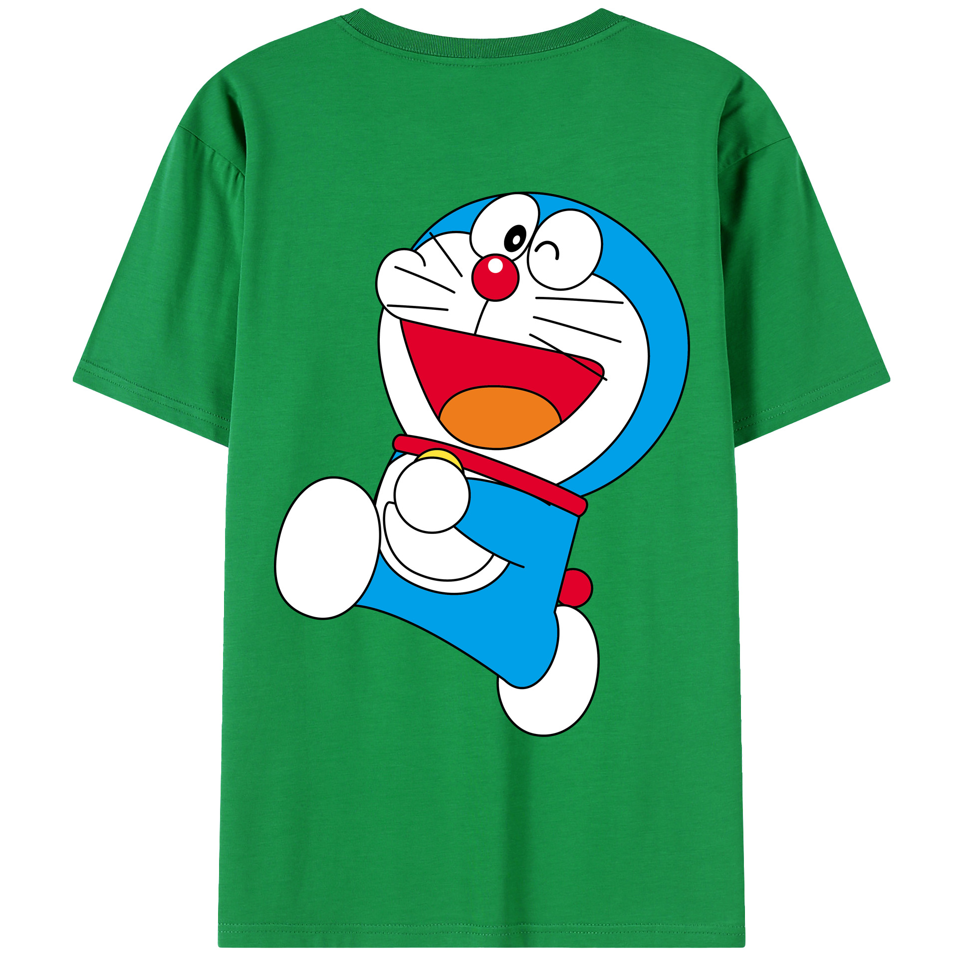 （画像用） ドラえもん Doraemon 綿100％ メンズ半袖Tシャツ（バックプリント） 通気性