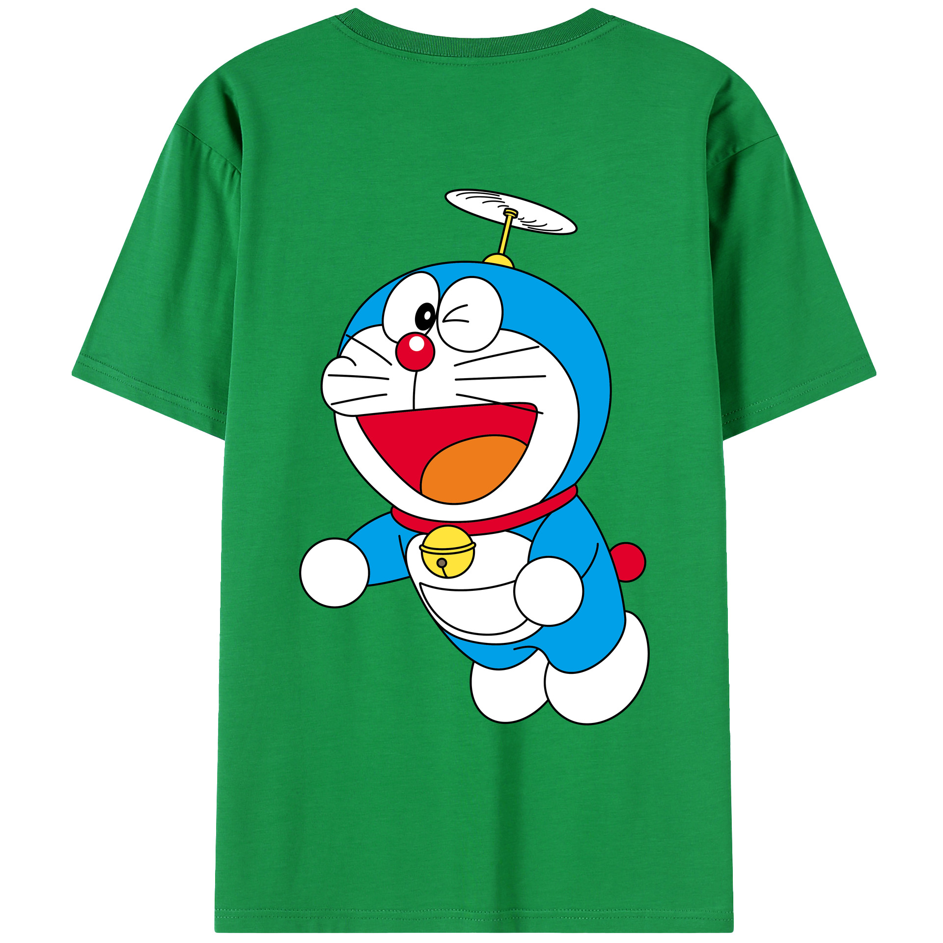（画像用） ドラえもん Doraemon 綿100％ メンズ半袖Tシャツ（バックプリント） 通気性