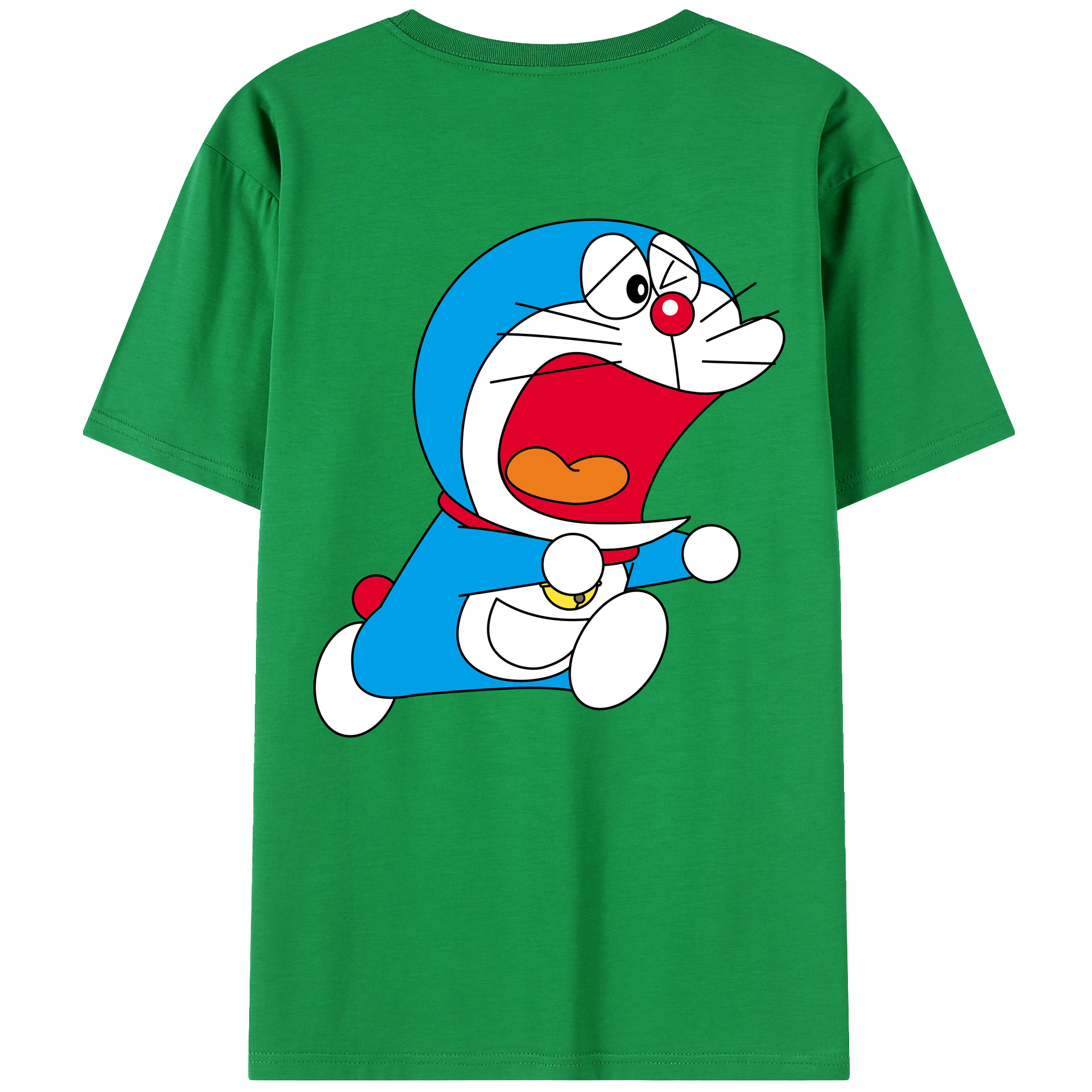 （画像用） ドラえもん Doraemon 綿100％ メンズ半袖Tシャツ（バックプリント） 通気性