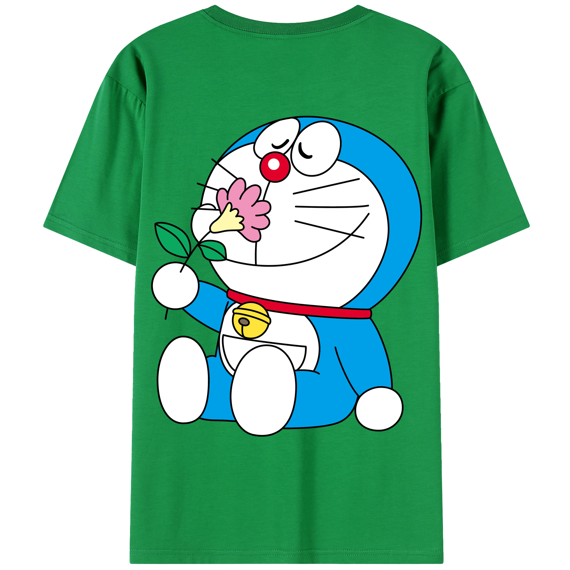 （画像用） ドラえもん Doraemon 綿100％ メンズ半袖Tシャツ（バックプリント） 通気性