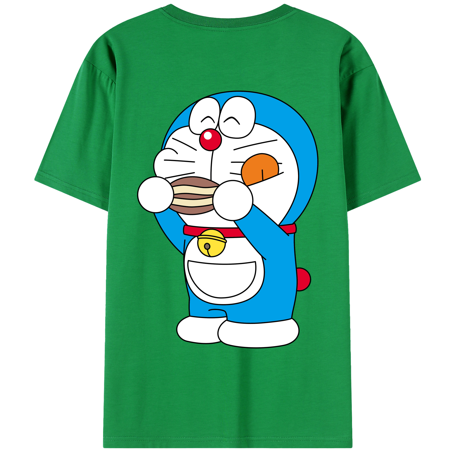 （画像用） ドラえもん Doraemon 綿100％ メンズ半袖Tシャツ（バックプリント） 通気性