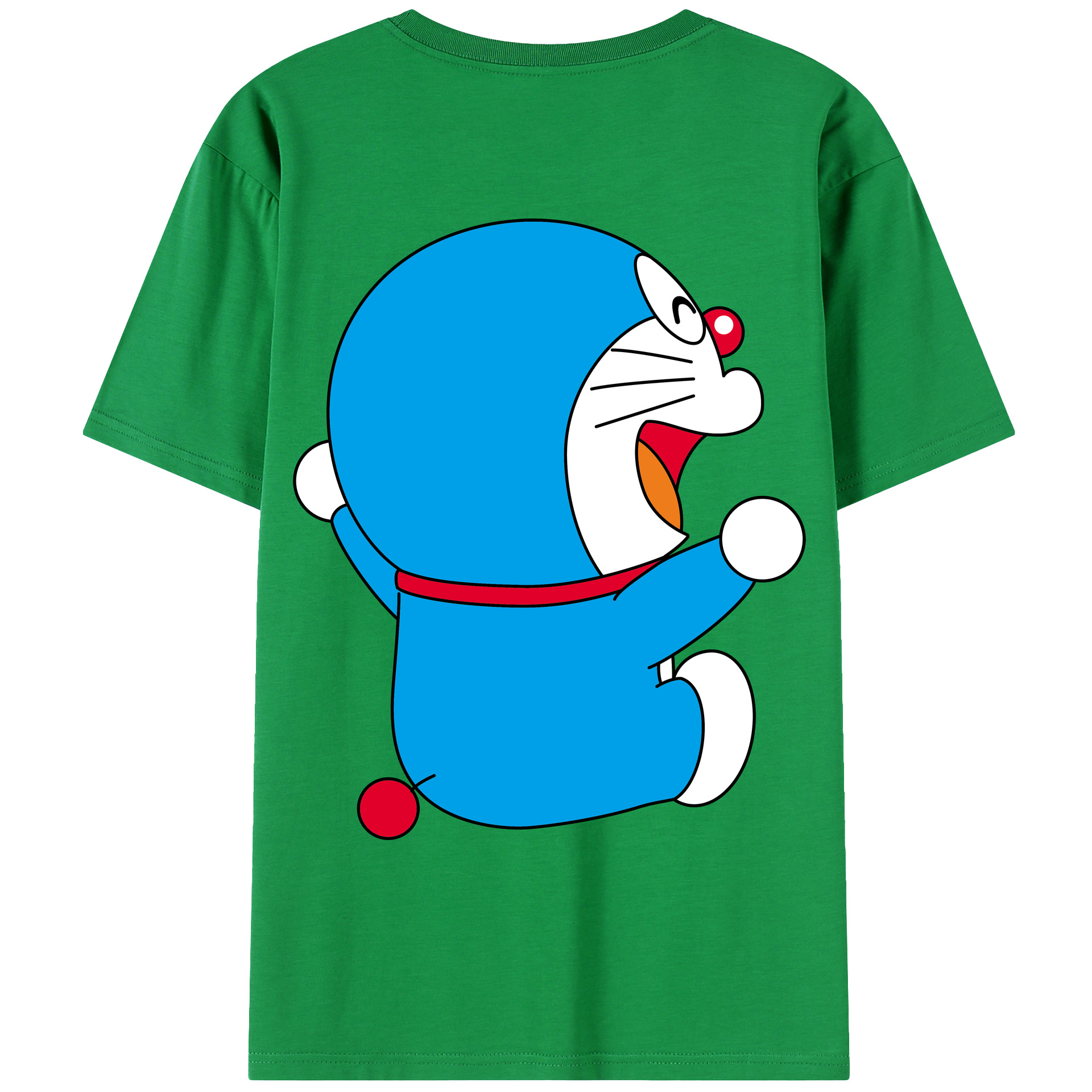 （画像用） ドラえもん Doraemon 綿100％ メンズ半袖Tシャツ（バックプリント） 通気性