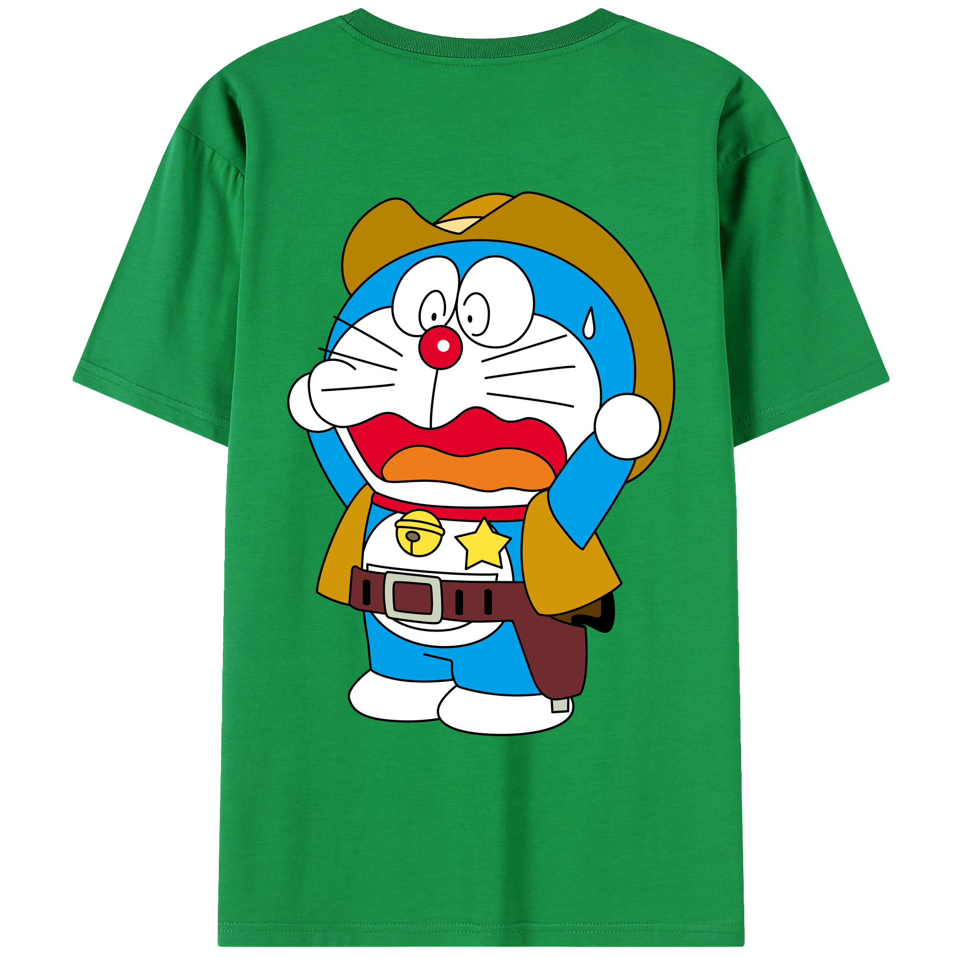 （画像用） ドラえもん Doraemon 綿100％ メンズ半袖Tシャツ（バックプリント） 通気性