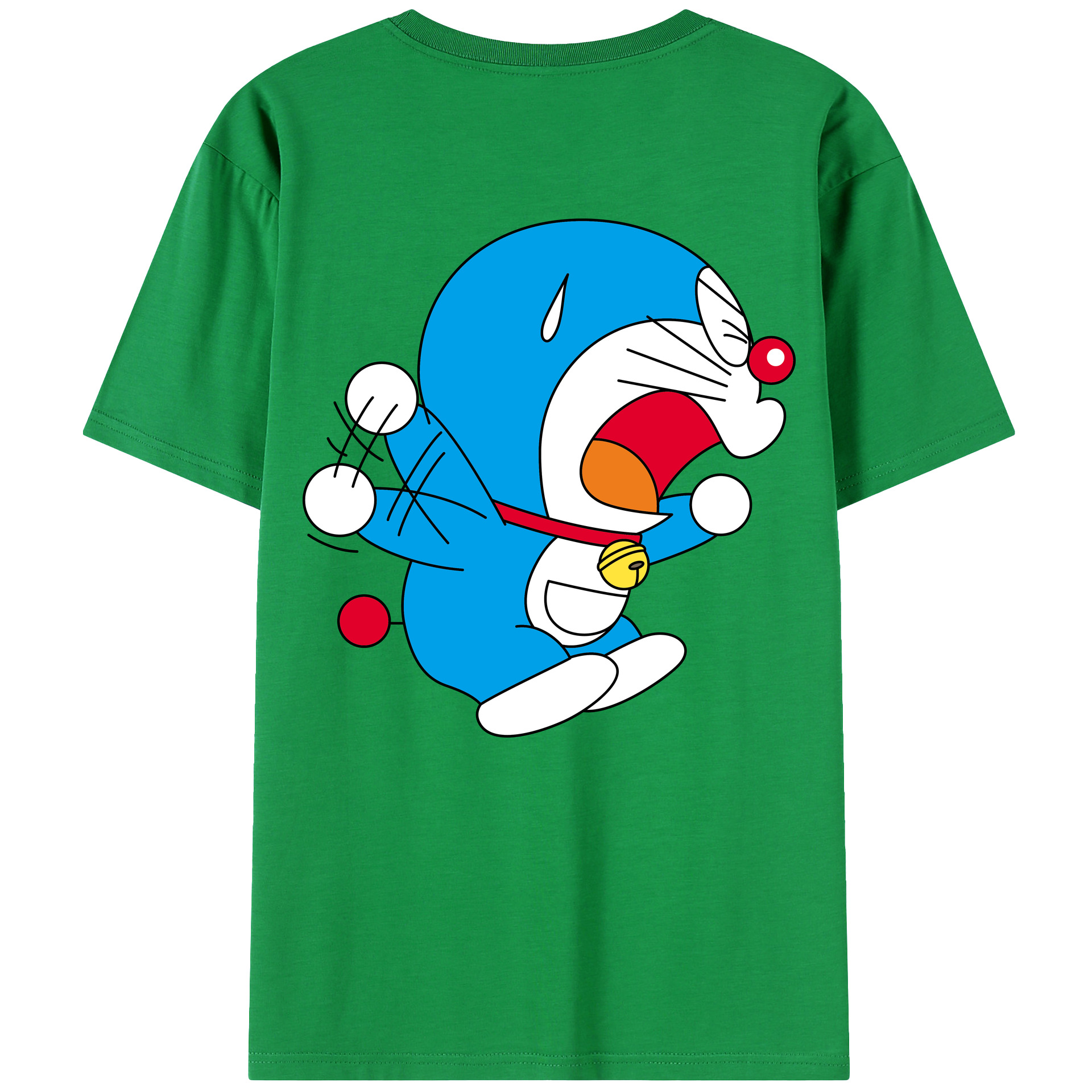 （画像用） ドラえもん Doraemon 綿100％ メンズ半袖Tシャツ（バックプリント） 通気性