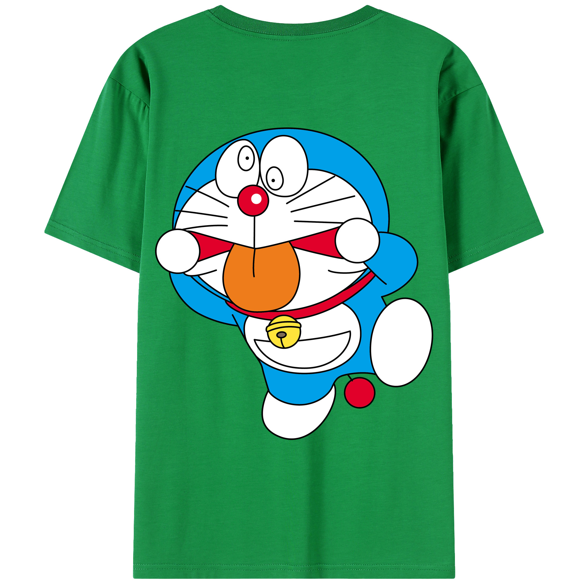 （画像用） ドラえもん Doraemon 綿100％ メンズ半袖Tシャツ（バックプリント） 通気性