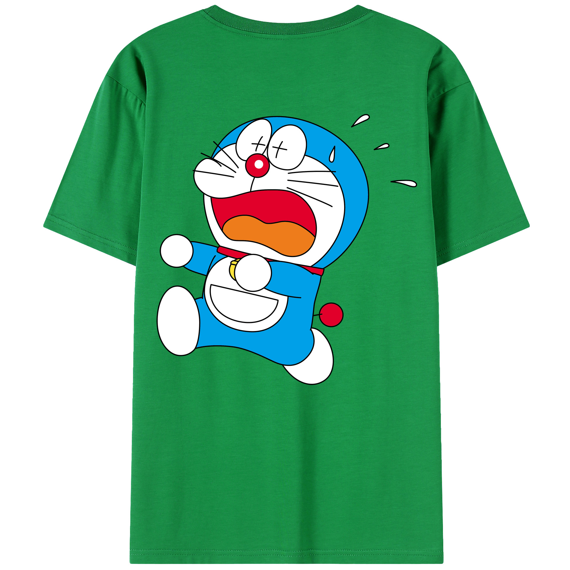 （画像用） ドラえもん Doraemon 綿100％ メンズ半袖Tシャツ（バックプリント） 通気性