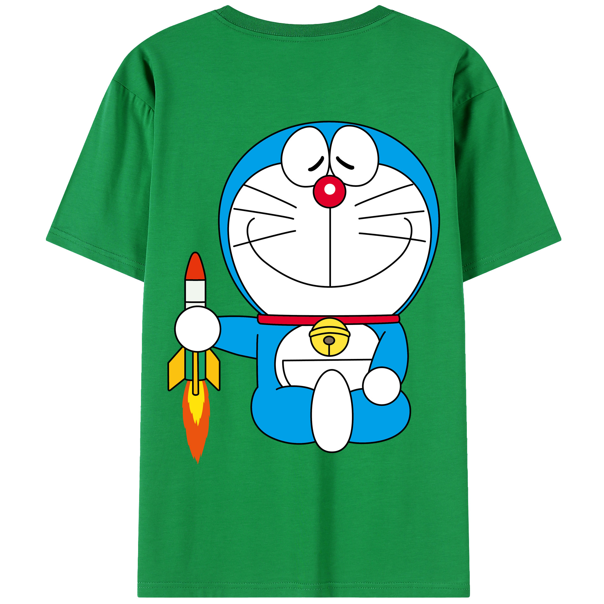 （画像用） ドラえもん Doraemon 綿100％ メンズ半袖Tシャツ（バックプリント） 通気性