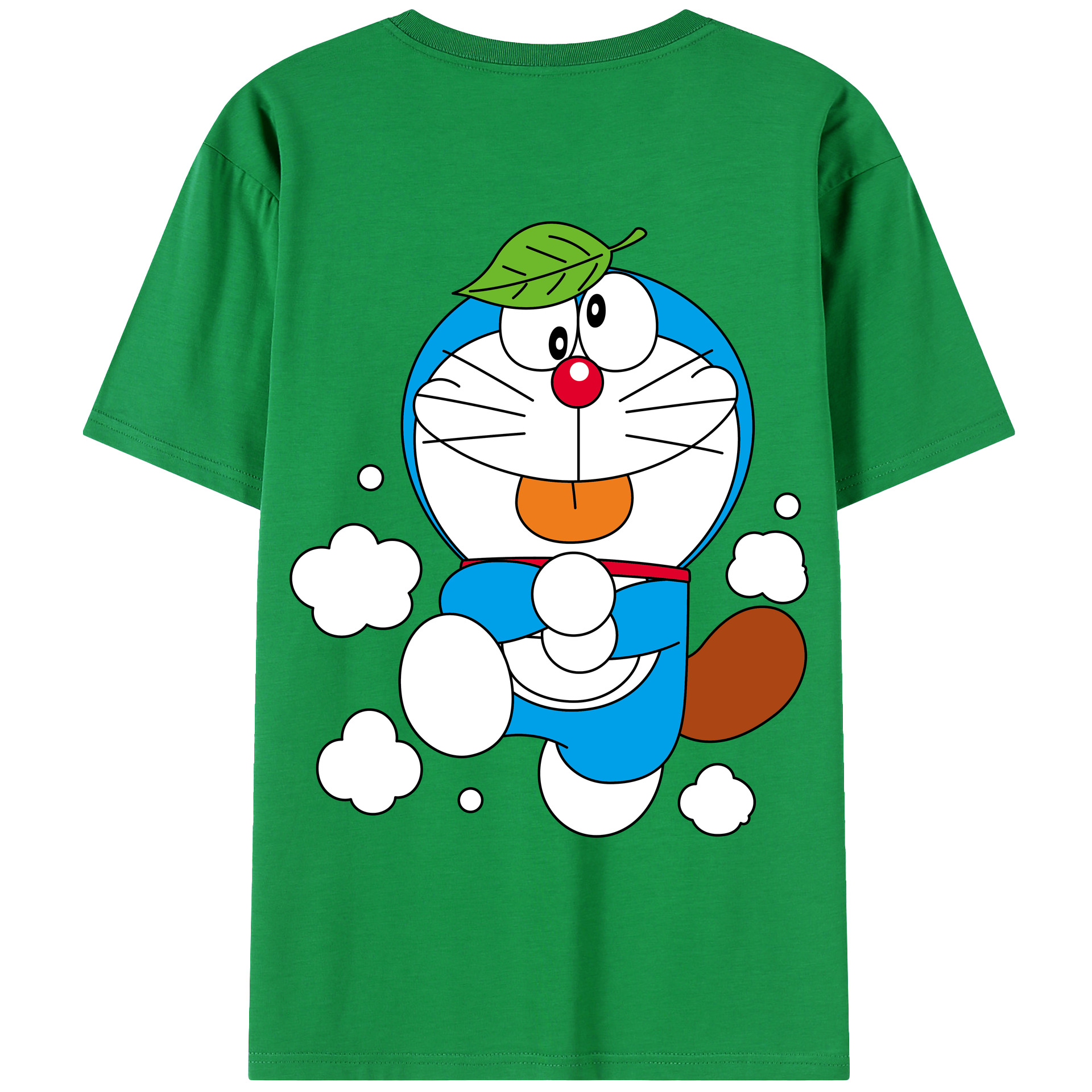 （画像用） ドラえもん Doraemon 綿100％ メンズ半袖Tシャツ（バックプリント） 通気性