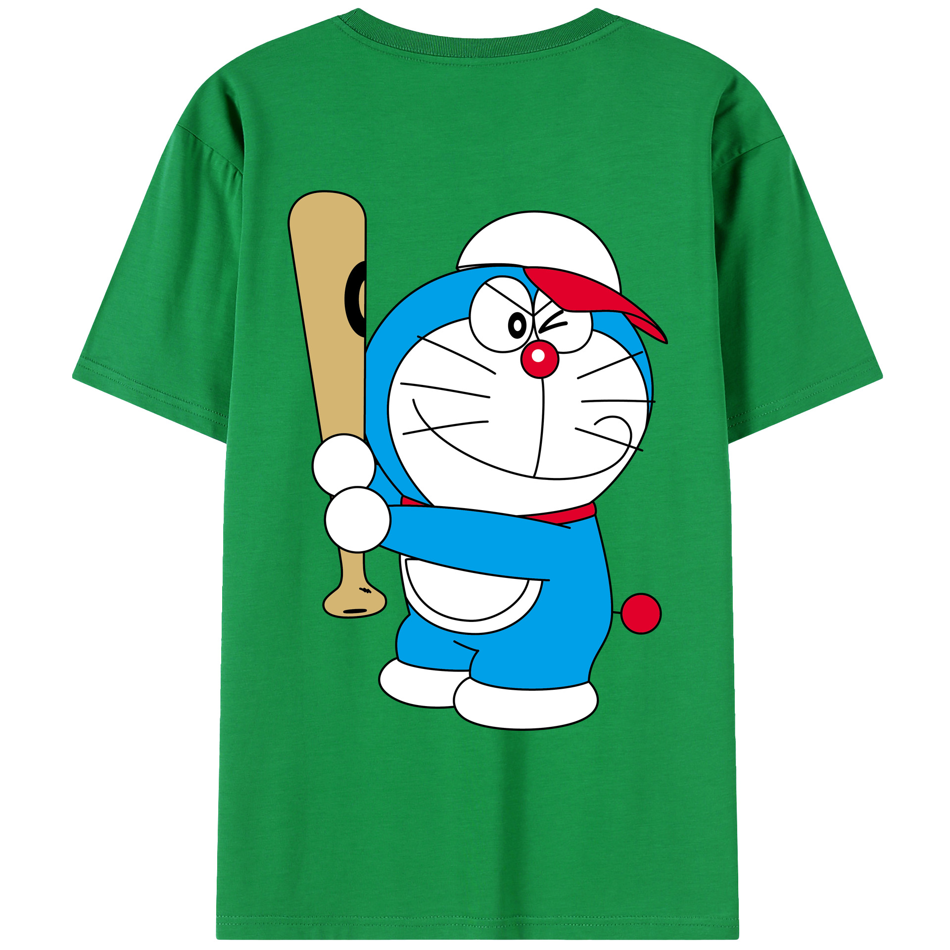 （画像用） ドラえもん Doraemon 綿100％ メンズ半袖Tシャツ（バックプリント） 通気性