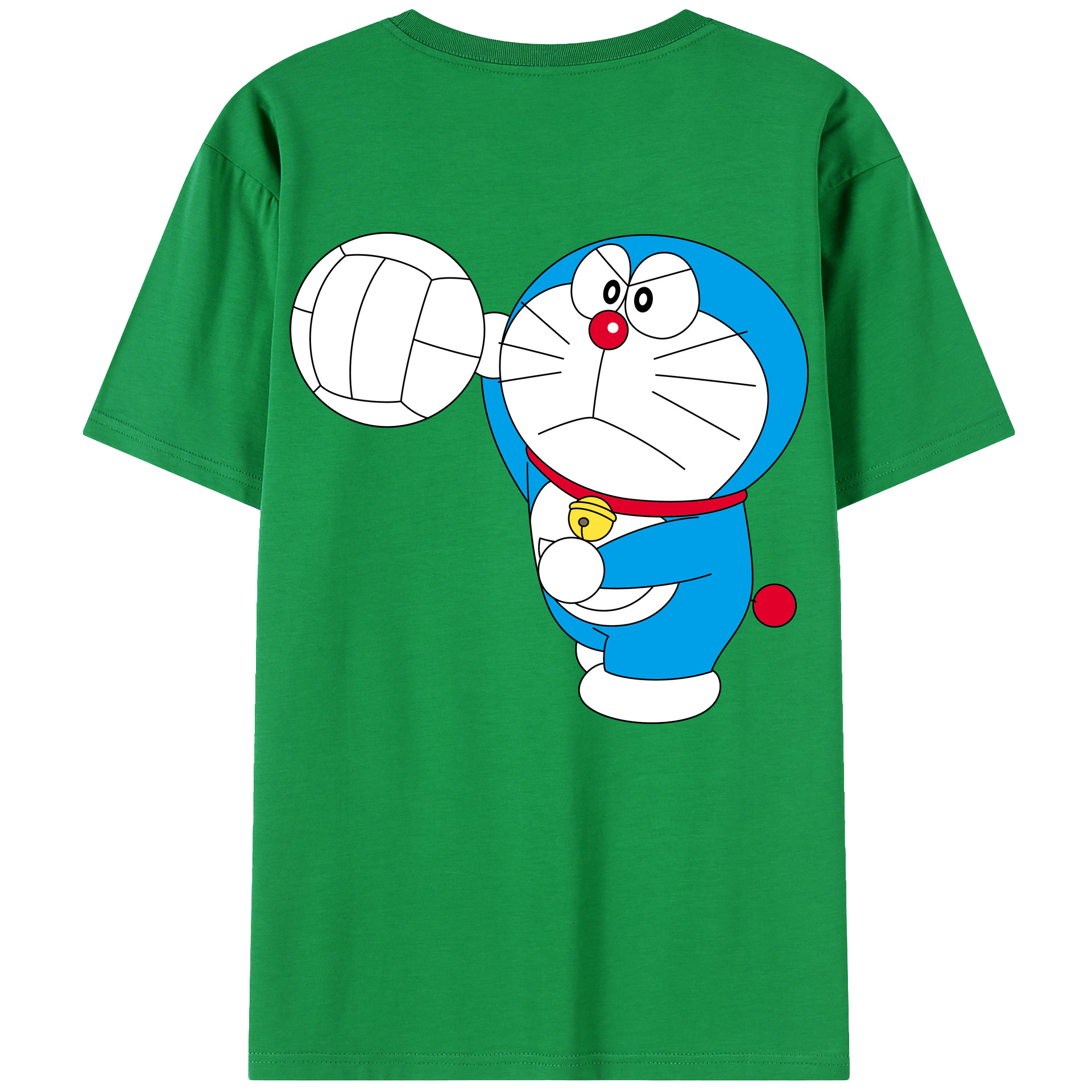 （画像用） ドラえもん Doraemon 綿100％ メンズ半袖Tシャツ（バックプリント） 通気性