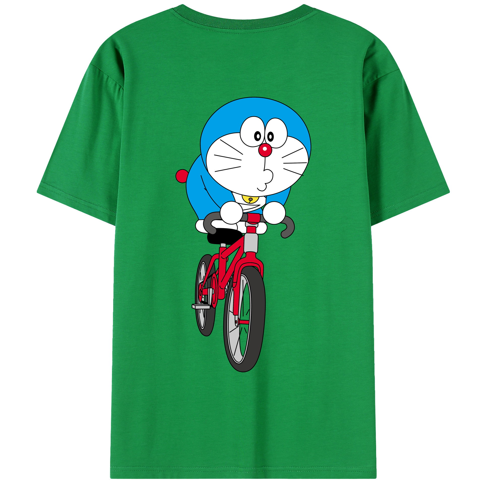 （画像用） ドラえもん Doraemon 綿100％ メンズ半袖Tシャツ（バックプリント） 通気性