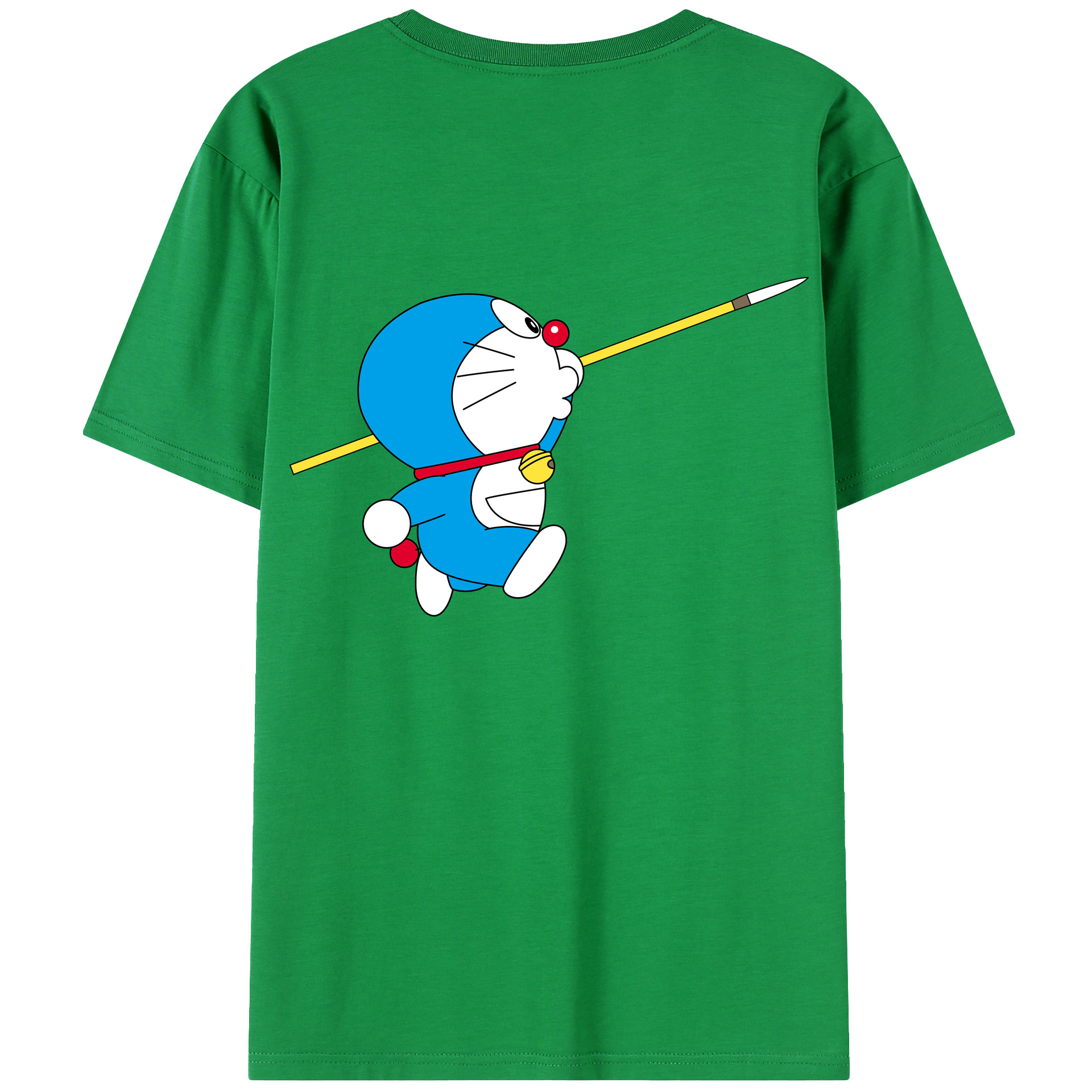 （画像用） ドラえもん Doraemon 綿100％ メンズ半袖Tシャツ（バックプリント） 通気性