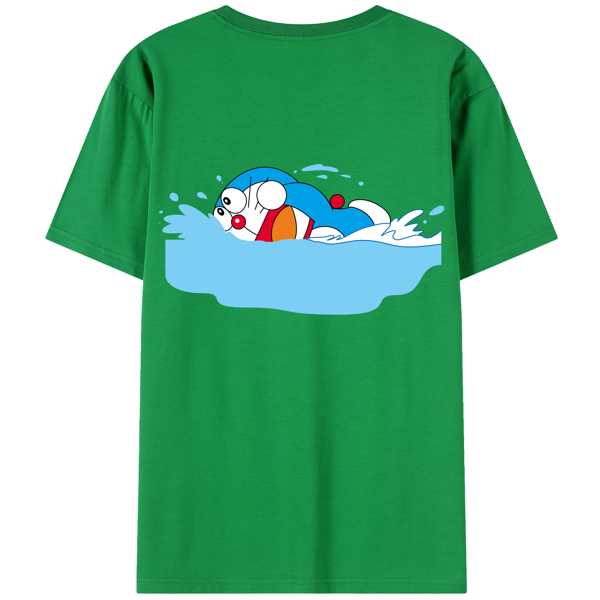 （画像用） ドラえもん Doraemon 綿100％ メンズ半袖Tシャツ（バックプリント） 通気性