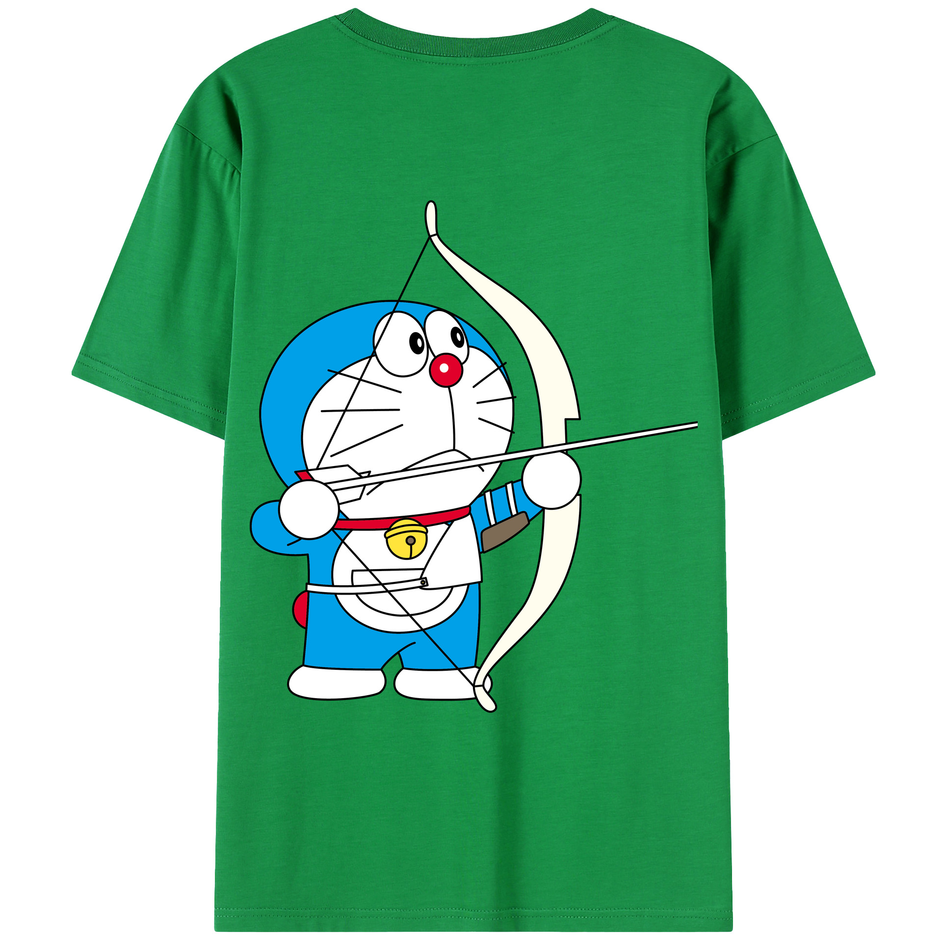 （画像用） ドラえもん Doraemon 綿100％ メンズ半袖Tシャツ（バックプリント） 通気性