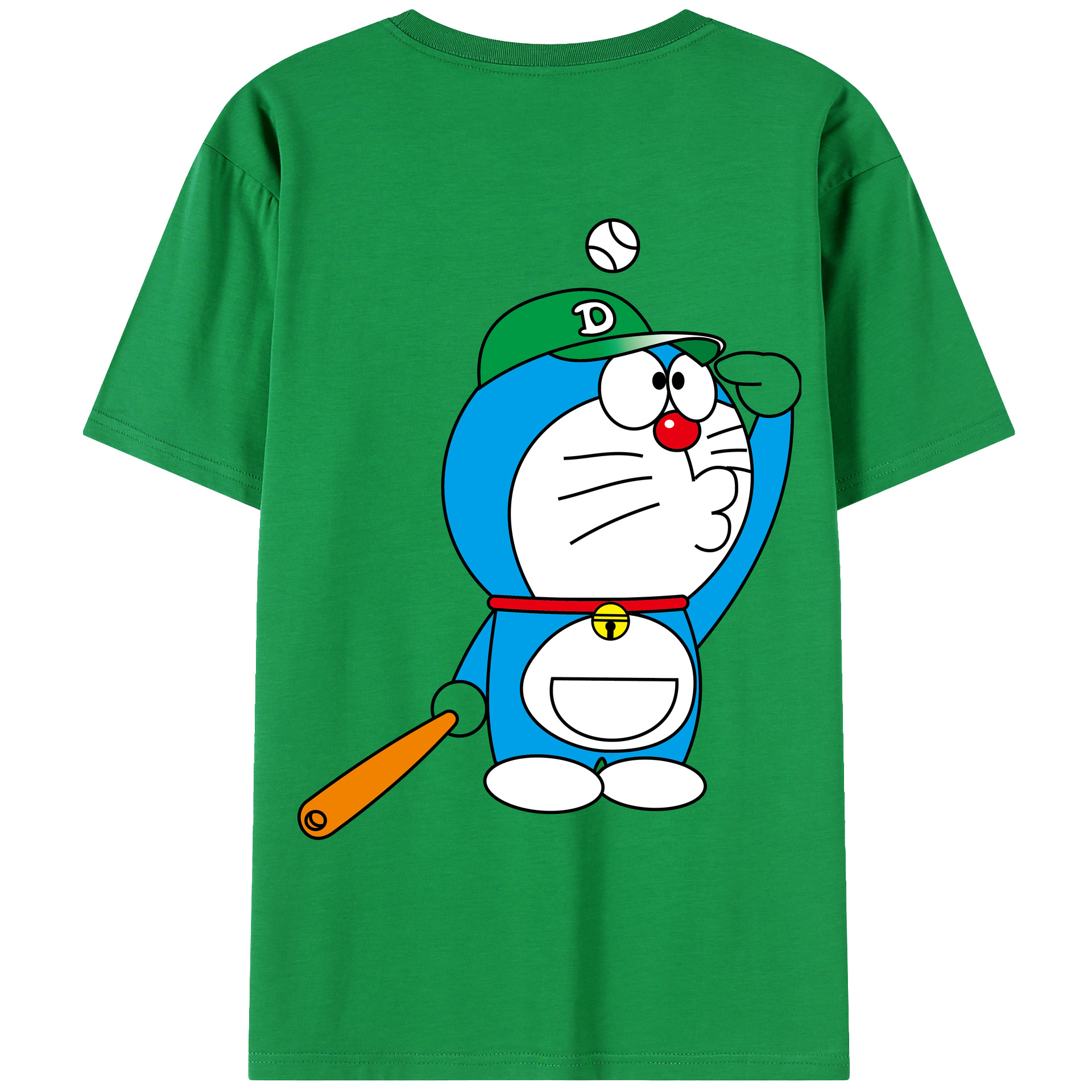 （画像用） ドラえもん Doraemon 綿100％ メンズ半袖Tシャツ（バックプリント） 通気性