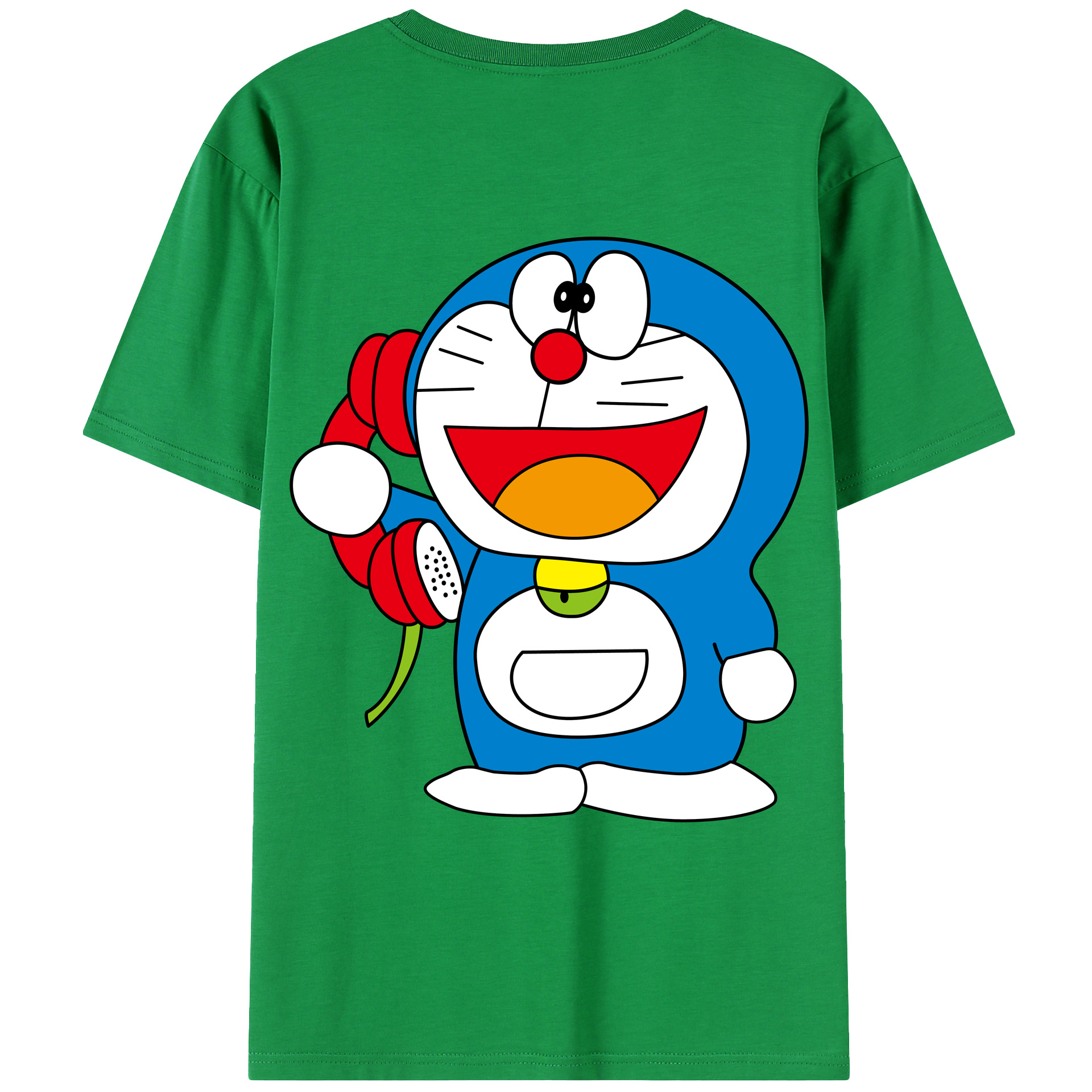 （画像用） ドラえもん Doraemon 綿100％ メンズ半袖Tシャツ（バックプリント） 通気性